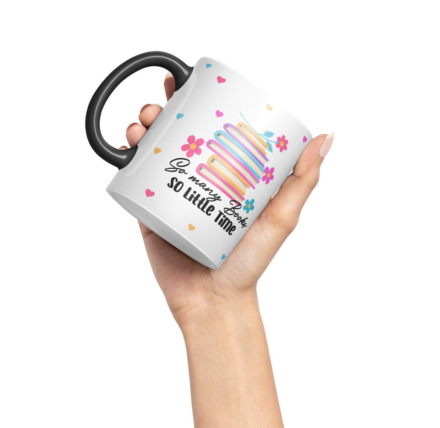 Vixar So Many Books so Little time Book Reader Gift Presents Coloured Ceramic Mug Cup Gift 330ml 11oz Work Office Tea Coffee