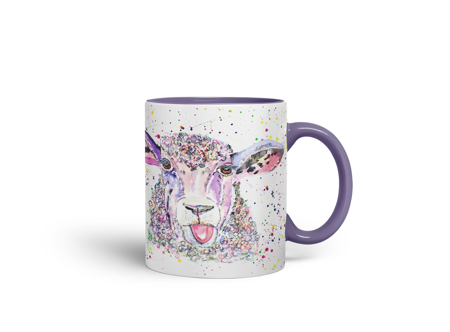 Vixar Sheep Eve Farm Animals Watercolour Art Coloured Mug Cup Gift Birthday Work Office Tea Coffee