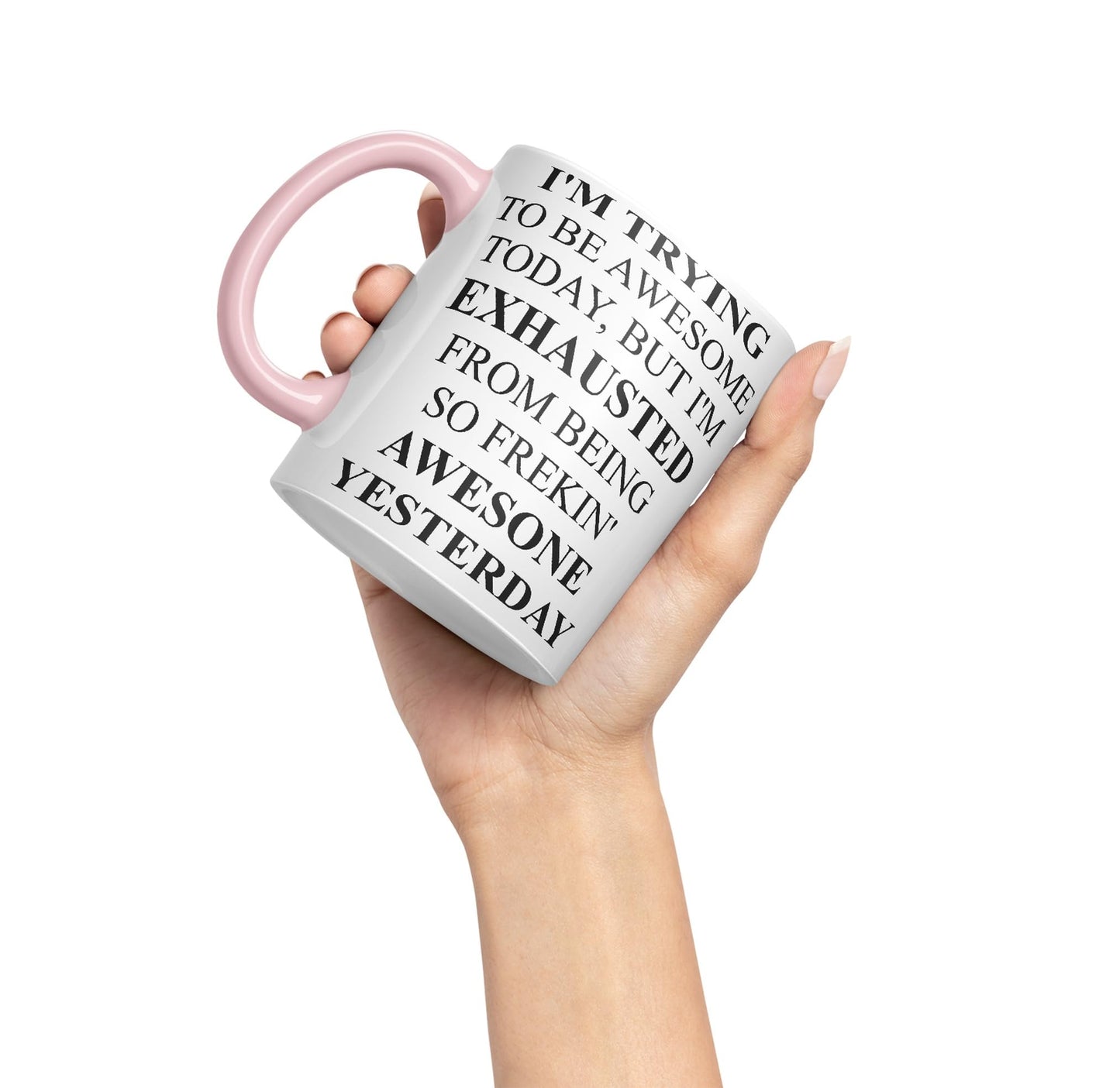 Vixar I'm Trying to be Awsome... Coloured Ceramic Mug Cup Gift 330ml 11oz Work Office Tea Coffee Valentines