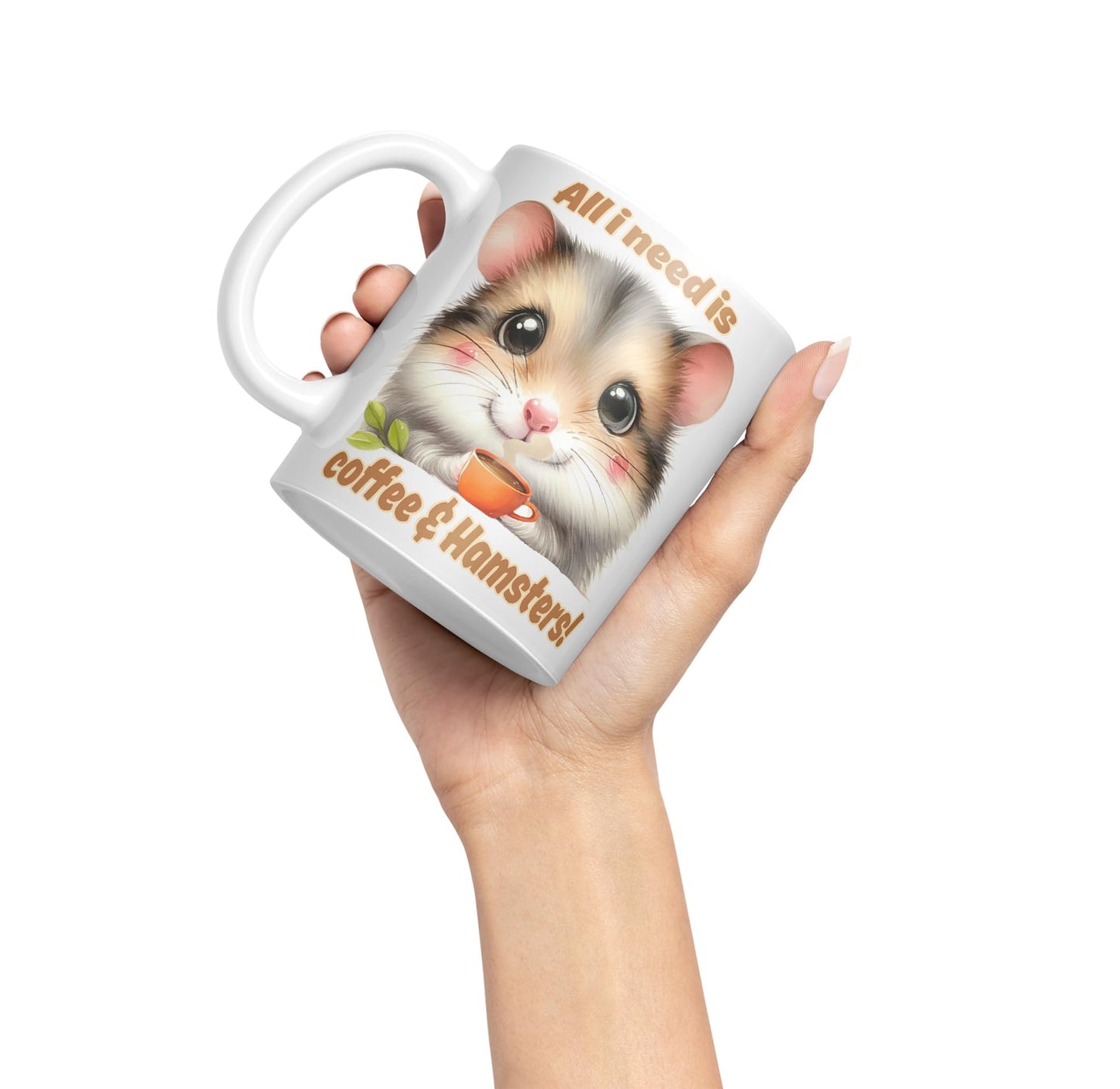 All I Needs is Coffee & Hamster Joke sarkasm Sarcastic Ceramic Coloured Mug Cup for Tea Coffee Hot Brew 330ml 11Oz Gift