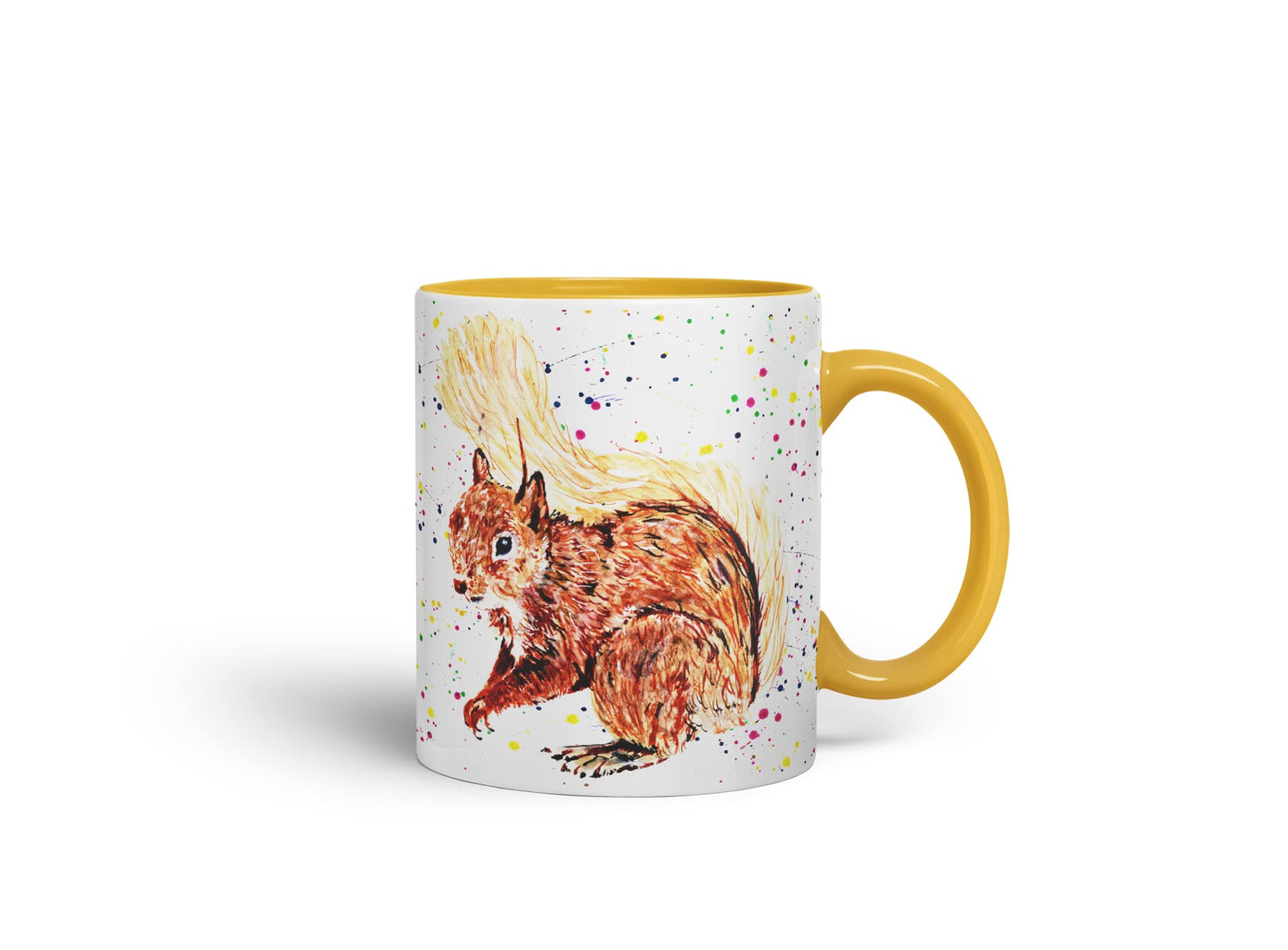 Vixar Squirrel Wildlife Natural Animals Watercolour Art Coloured Mug Cup Gift Birthday Work Office Tea Coffee