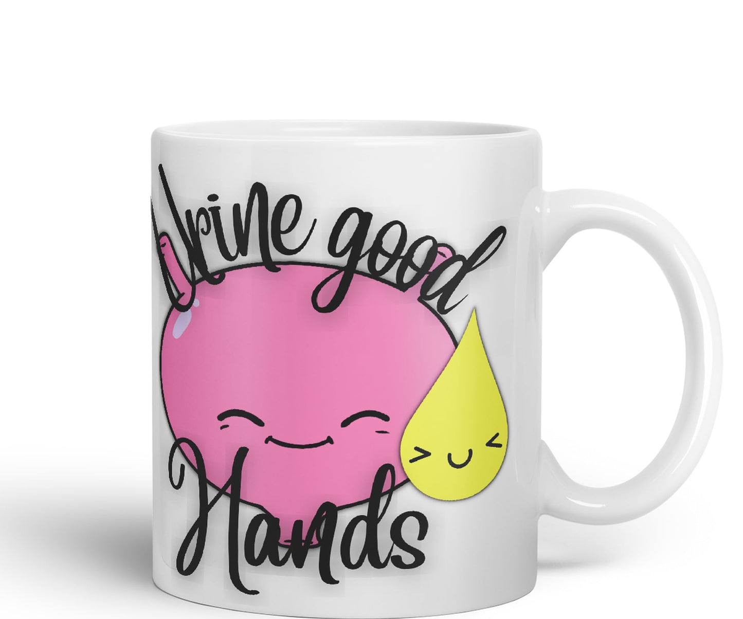 Vixar Anatomy Pun Humor Urine Good Hands Coloured Ceramic 330 ml Mug Cup Gift Birthday Work Office Tea Coffee