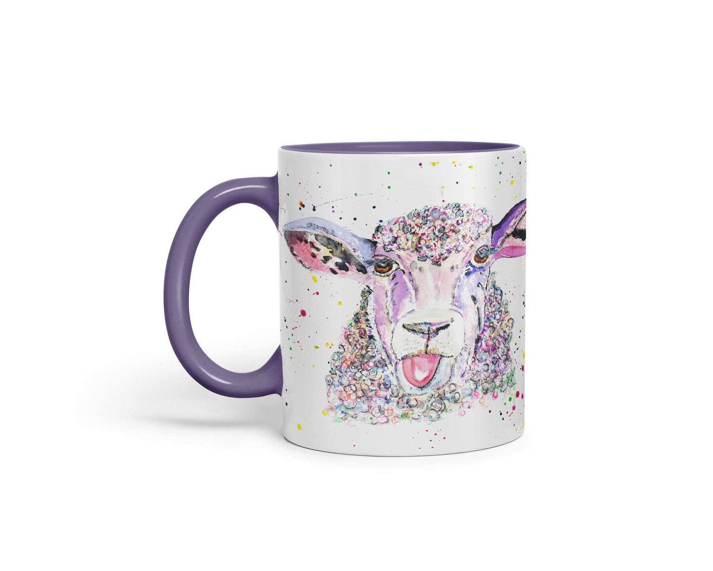 Vixar Sheep Eve Farm Animals Watercolour Art Coloured Mug Cup Gift Birthday Work Office Tea Coffee