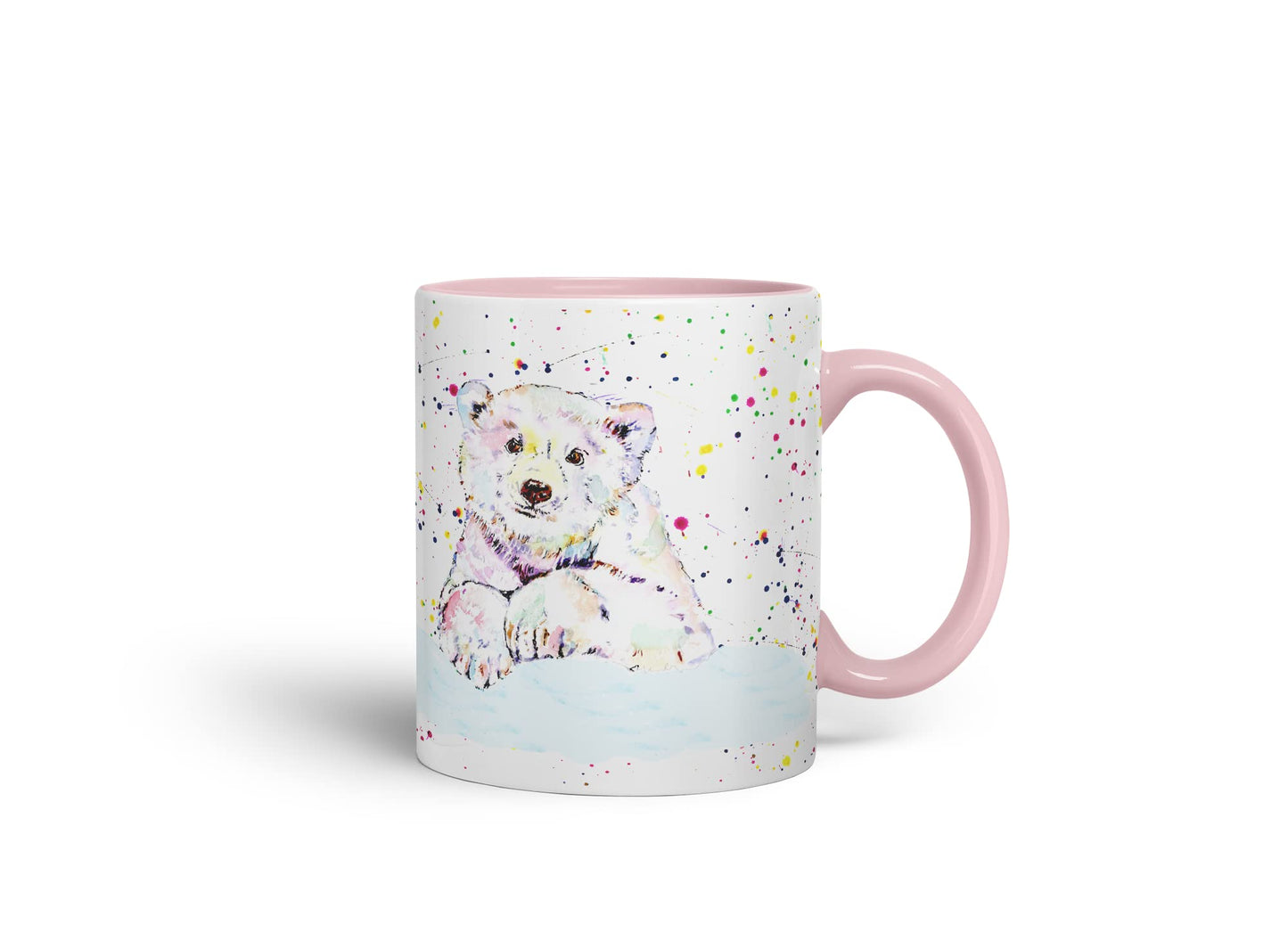 Vixar Polar Bear Animals Watercolour Art Coloured Mug Cup Gift Birthday Work Office Tea Coffee
