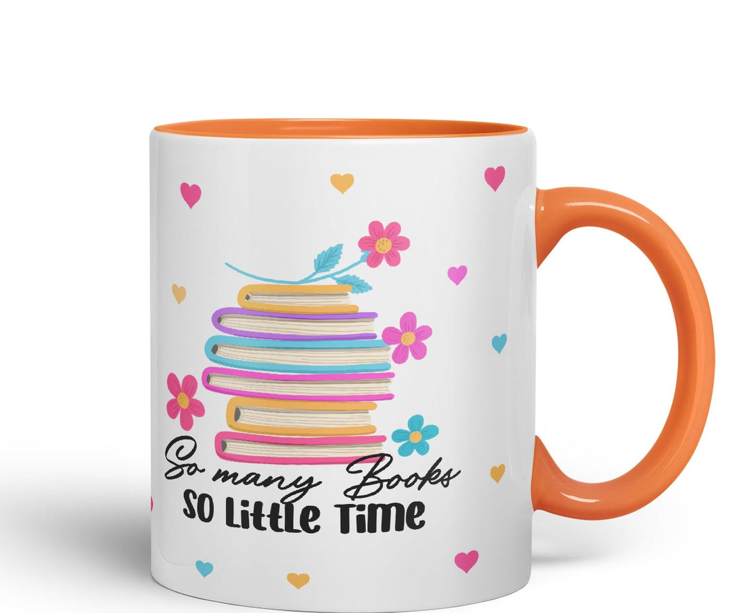 Vixar So Many Books so Little time Book Reader Gift Presents Coloured Ceramic Mug Cup Gift 330ml 11oz Work Office Tea Coffee