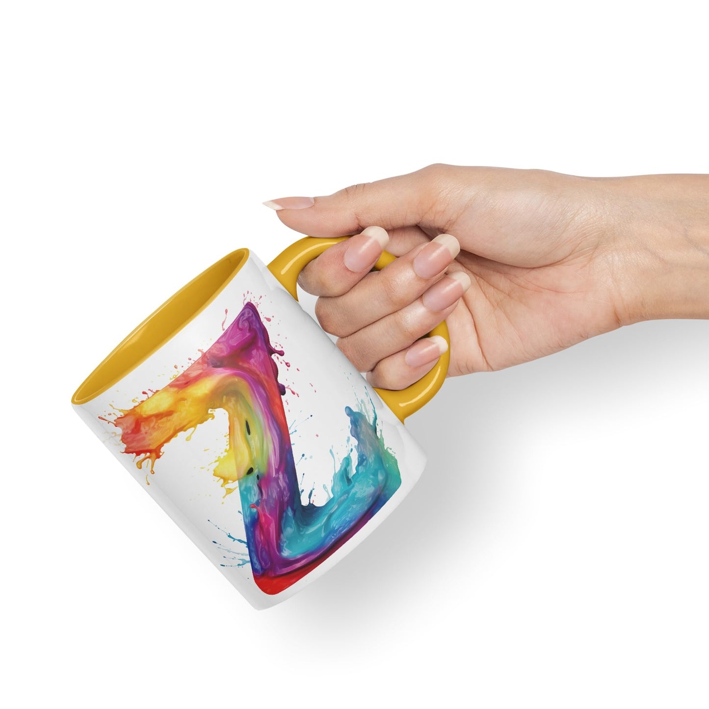 Letter Z mug, Alphabet Letter Z Monogram watercolour Ceramic Coloured Mug Cup for Tea Coffee Hot brew 330ml 11Oz Gift