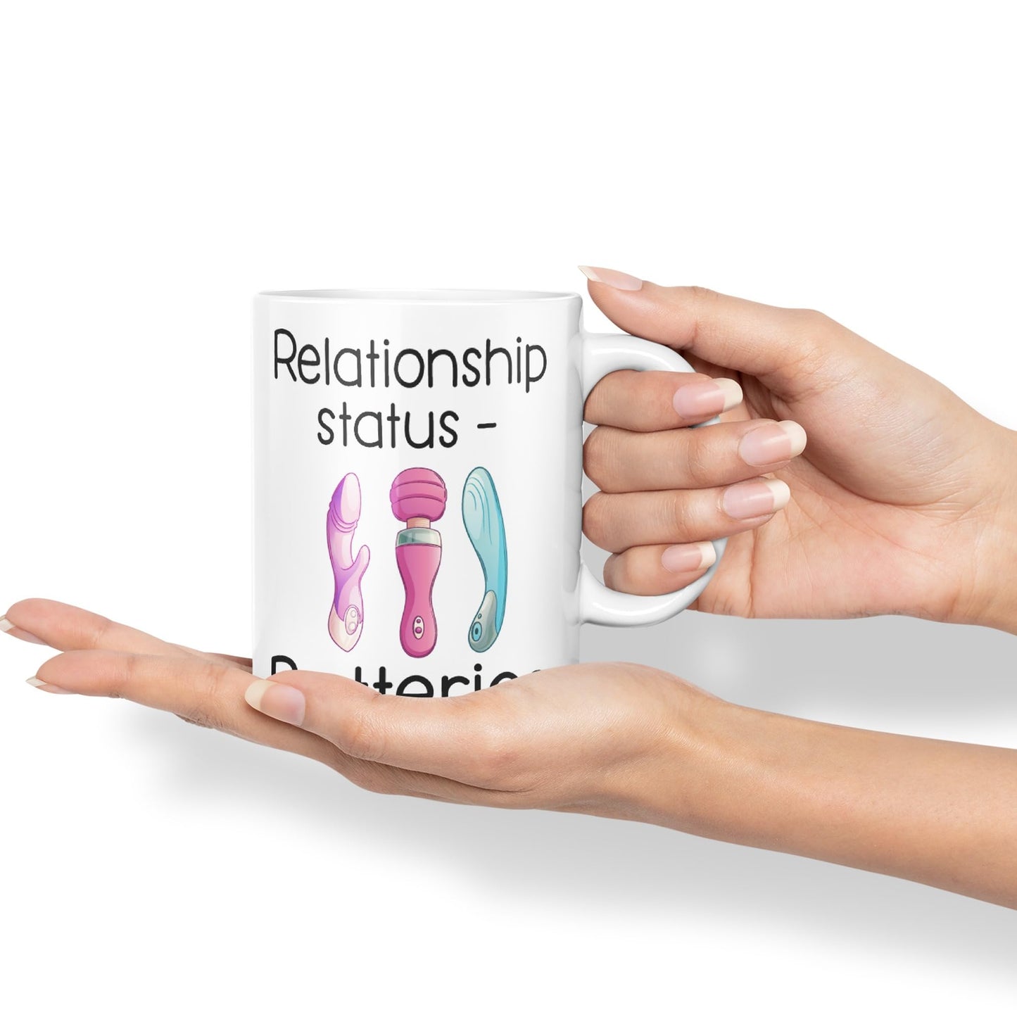 Vixar Relationship Status Batteries Adult Joke Sarcastic Tree Presents Coloured Ceramic Mug Cup Gift 330ml 11oz Work Office Tea Coffee Gift