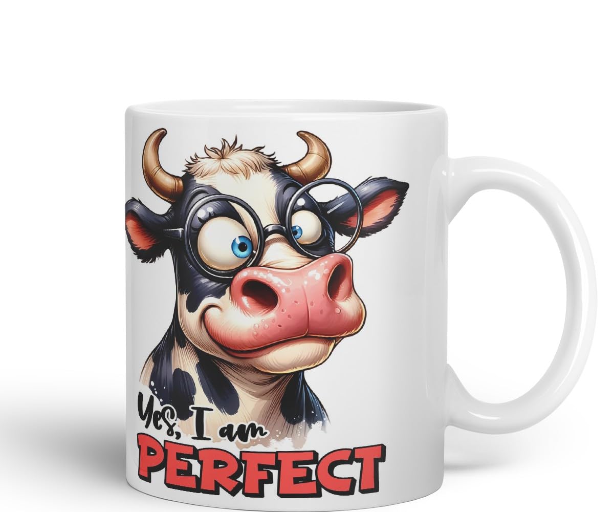 Yes, I Am Perfect Coloured Ceramic Mug Cup 11oz Funny Sarcastic Gift (Black)