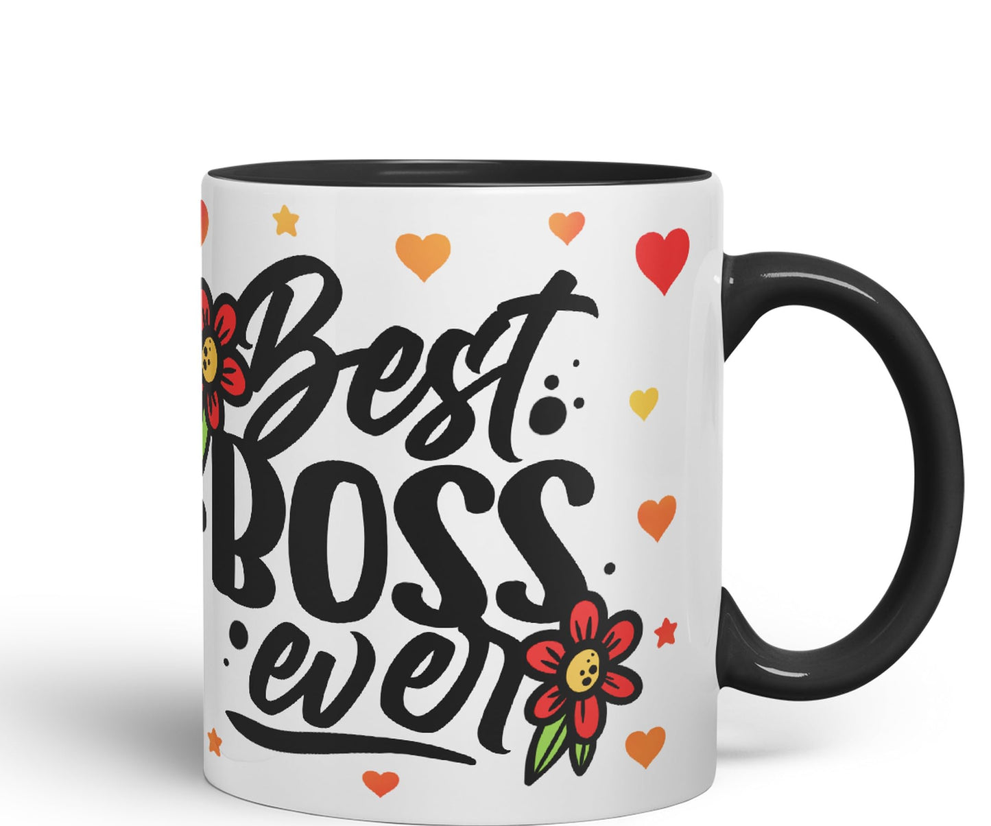 Vixar Best Boss Ever Joke Coloured Ceramic Mug Cup Gift 330ml 11oz Work Office Tea Coffee