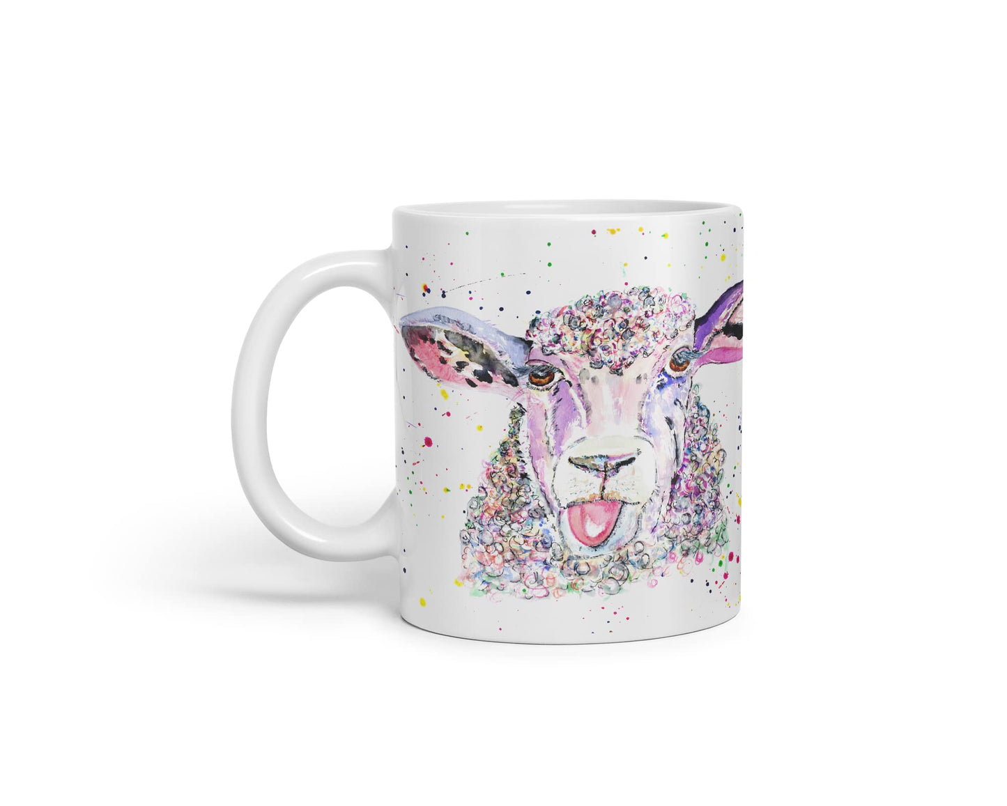 Vixar Sheep Eve Farm Animals Watercolour Art Coloured Mug Cup Gift Birthday Work Office Tea Coffee