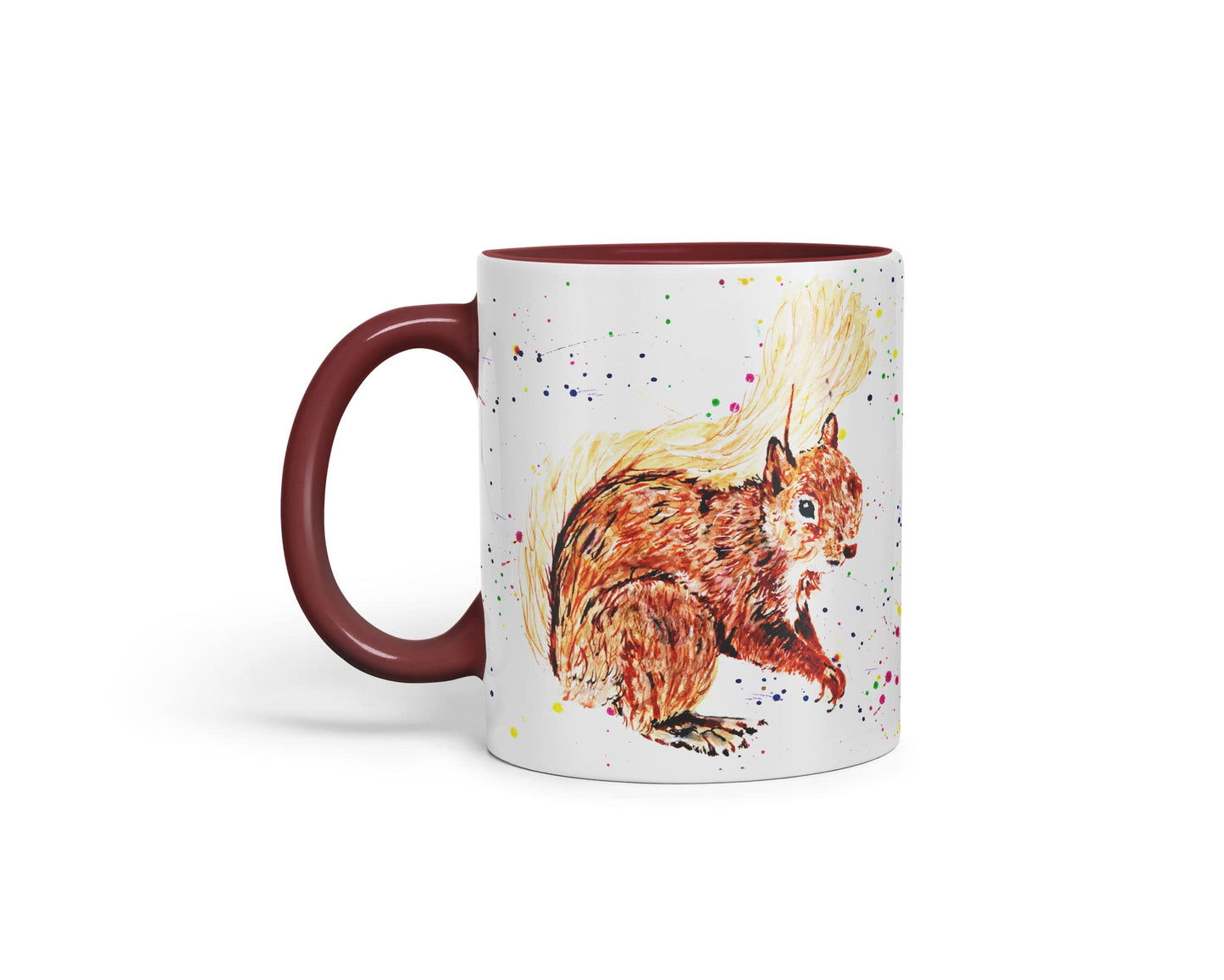 Vixar Squirrel Wildlife Natural Animals Watercolour Art Coloured Mug Cup Gift Birthday Work Office Tea Coffee