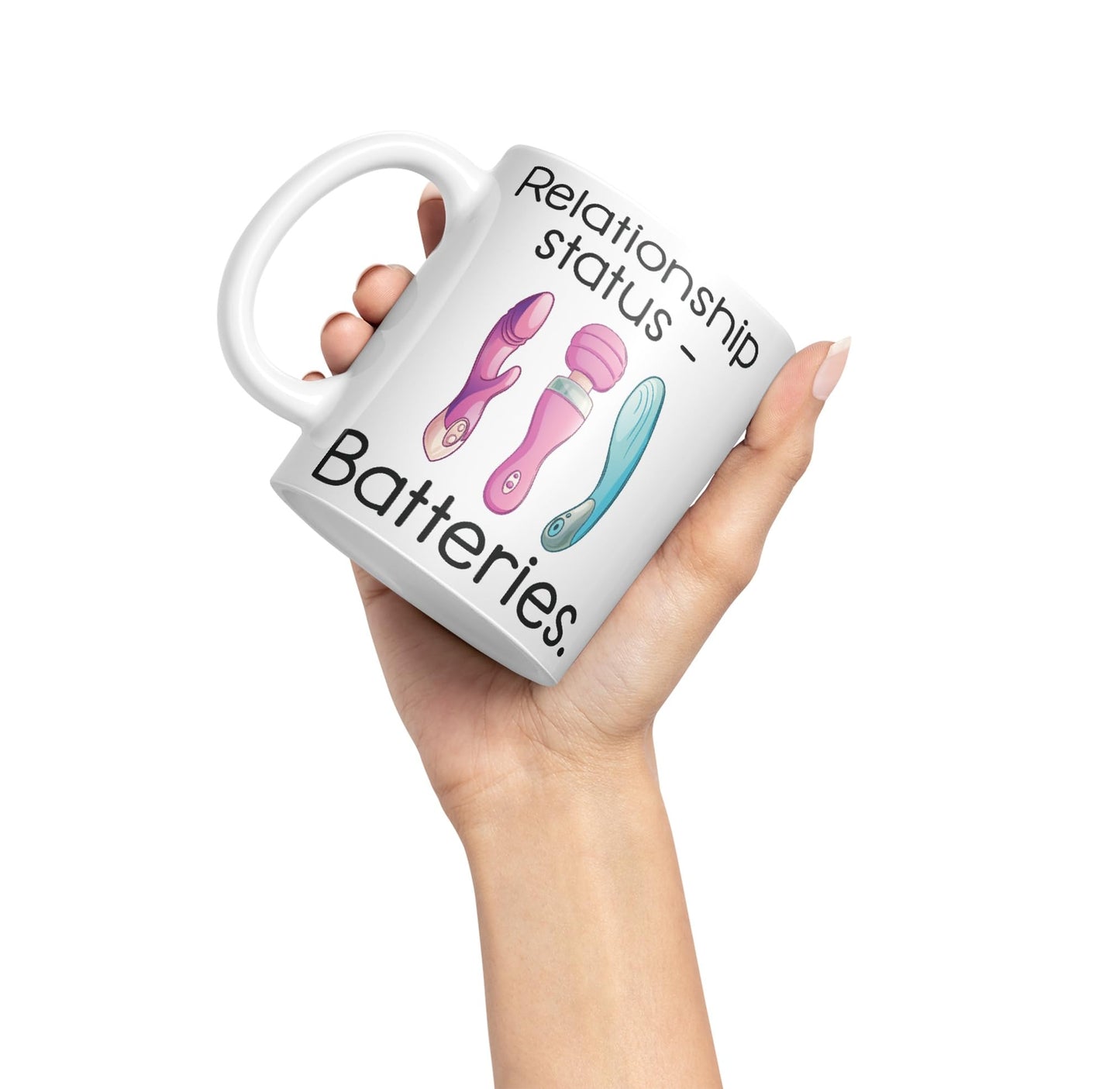 Vixar Relationship Status Batteries Adult Joke Sarcastic Tree Presents Coloured Ceramic Mug Cup Gift 330ml 11oz Work Office Tea Coffee Gift