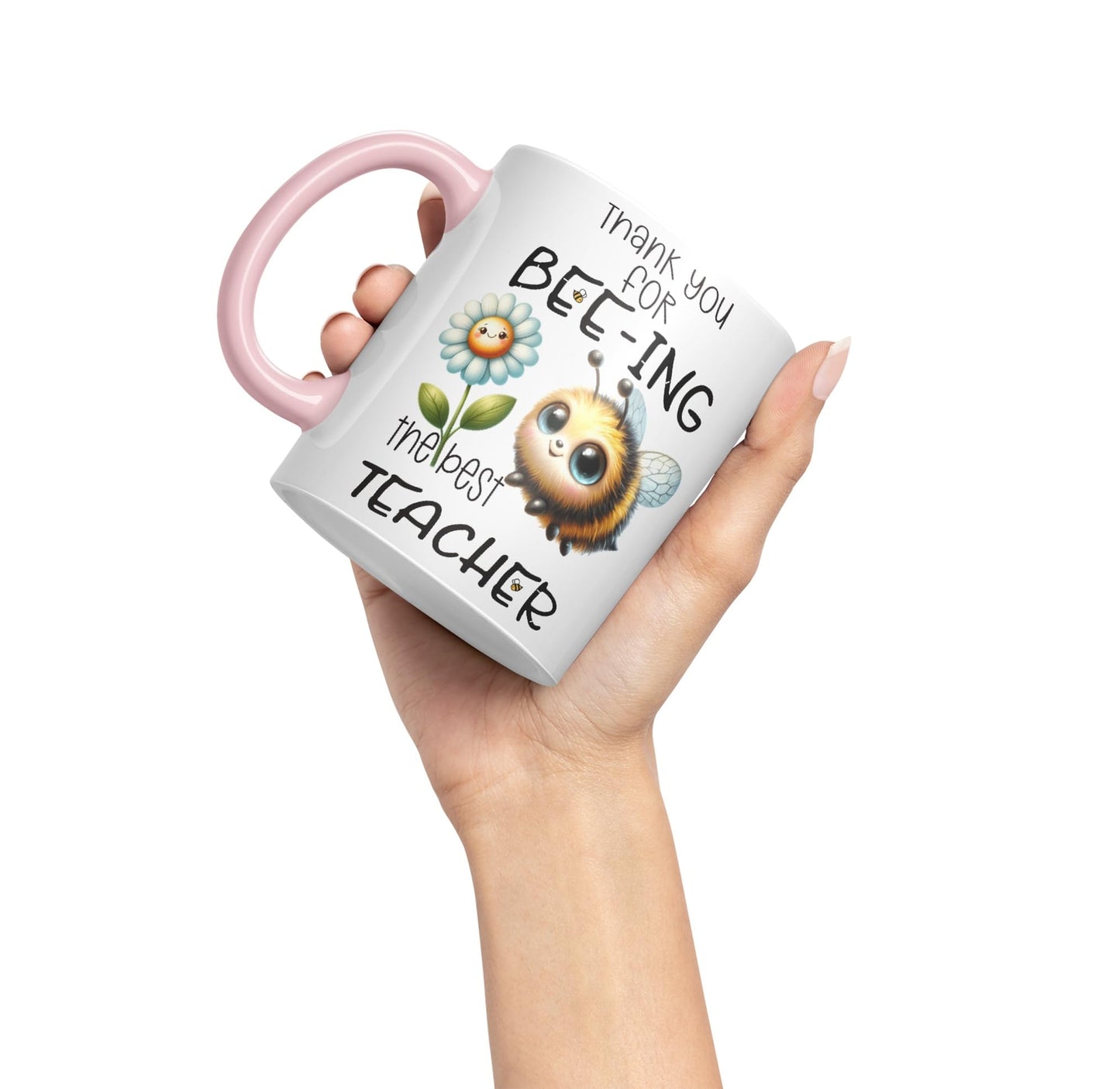Teacher Thank You for Bee-ing The best teacher Ceramic Coloured Mug Cup for Tea Coffee Hot brew 330ml 11Oz