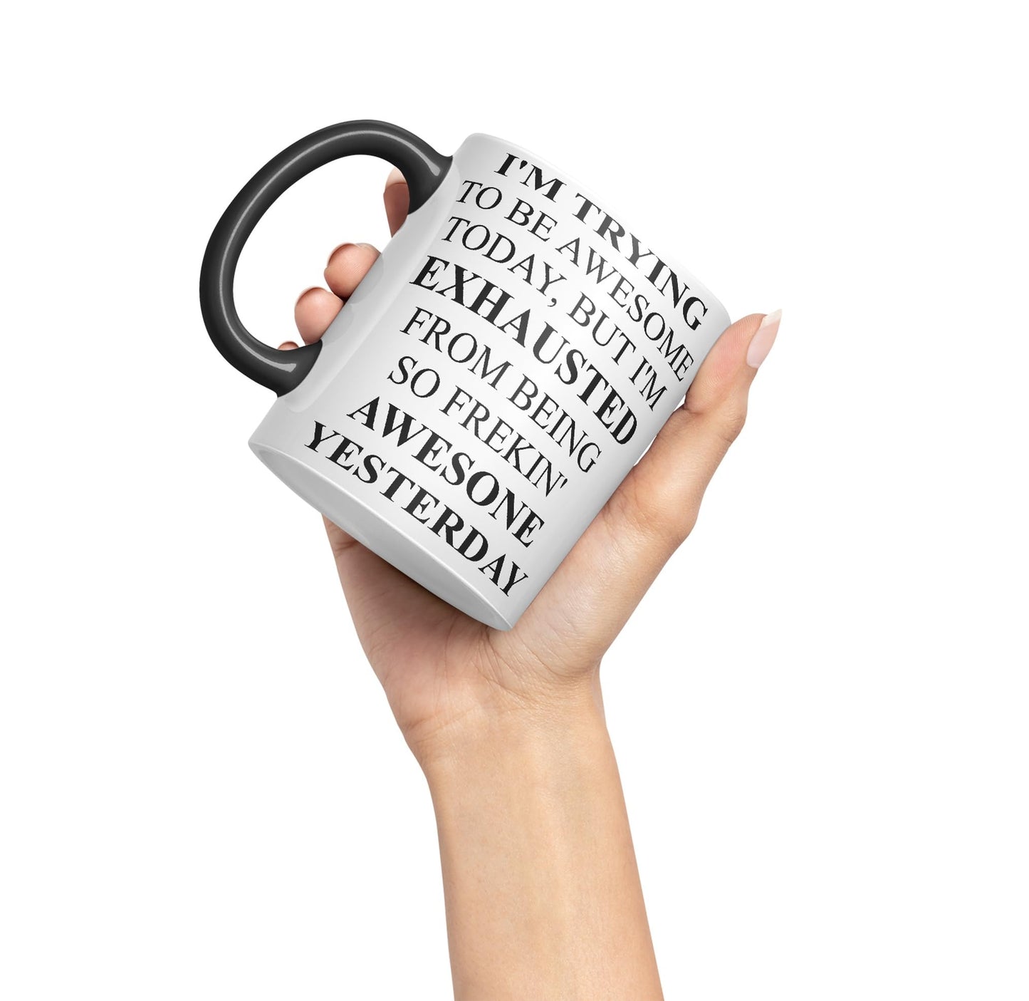 Vixar I'm Trying to be Awsome... Coloured Ceramic Mug Cup Gift 330ml 11oz Work Office Tea Coffee Valentines