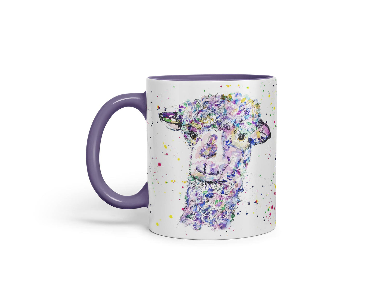 Vixar Llama lama Wildlife Farm Animals Watercolour Art Coloured Mug Cup Gift Birthday Work Office Tea Coffee