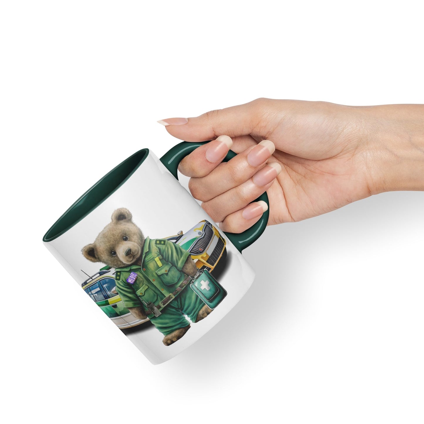 Vixar Teddy Bear Medic Themed Ceramic Mug Coloured Mug Cup Gift Birthday Work Office Tea Coffee