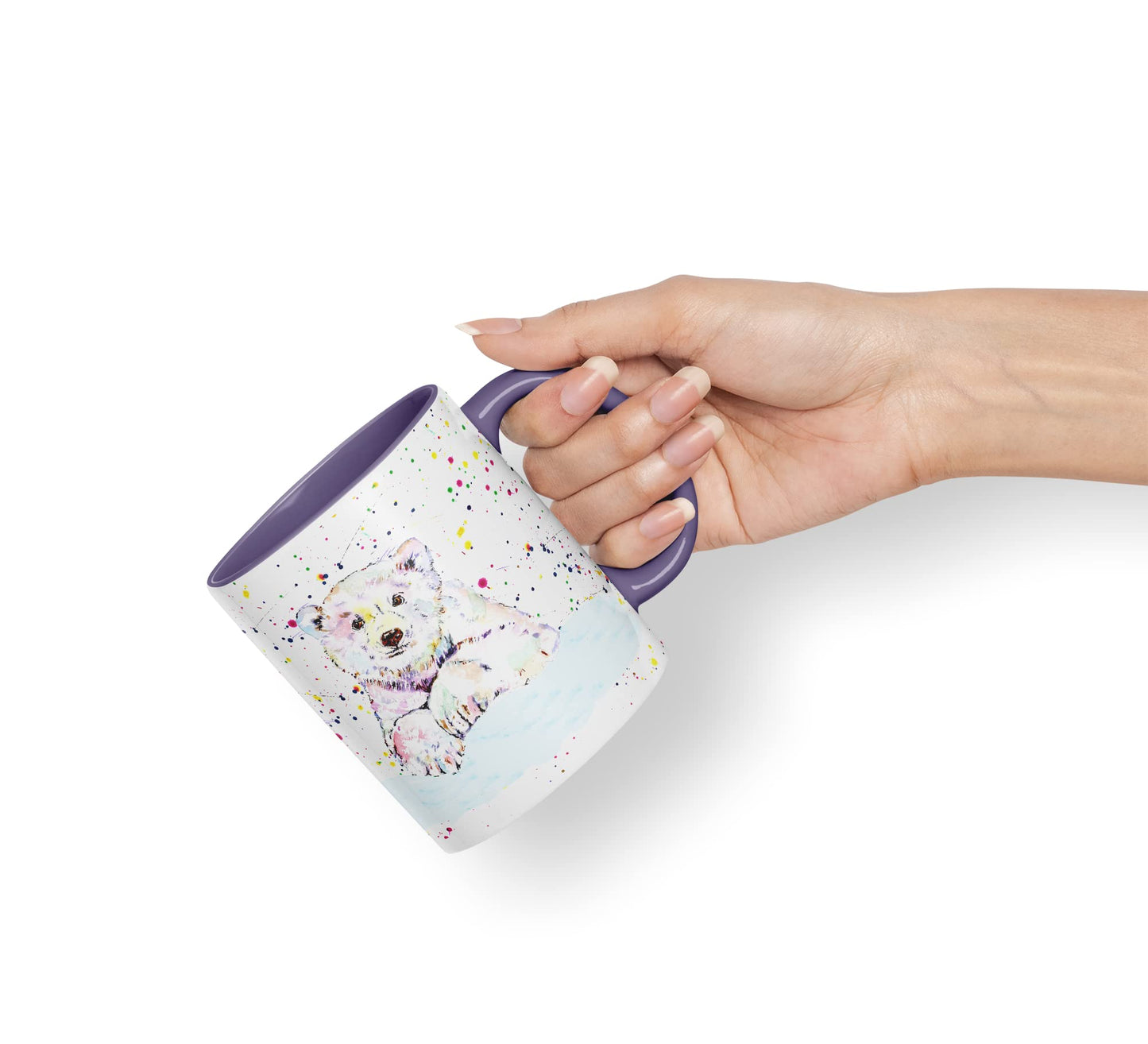 Vixar Polar Bear Animals Watercolour Art Coloured Mug Cup Gift Birthday Work Office Tea Coffee