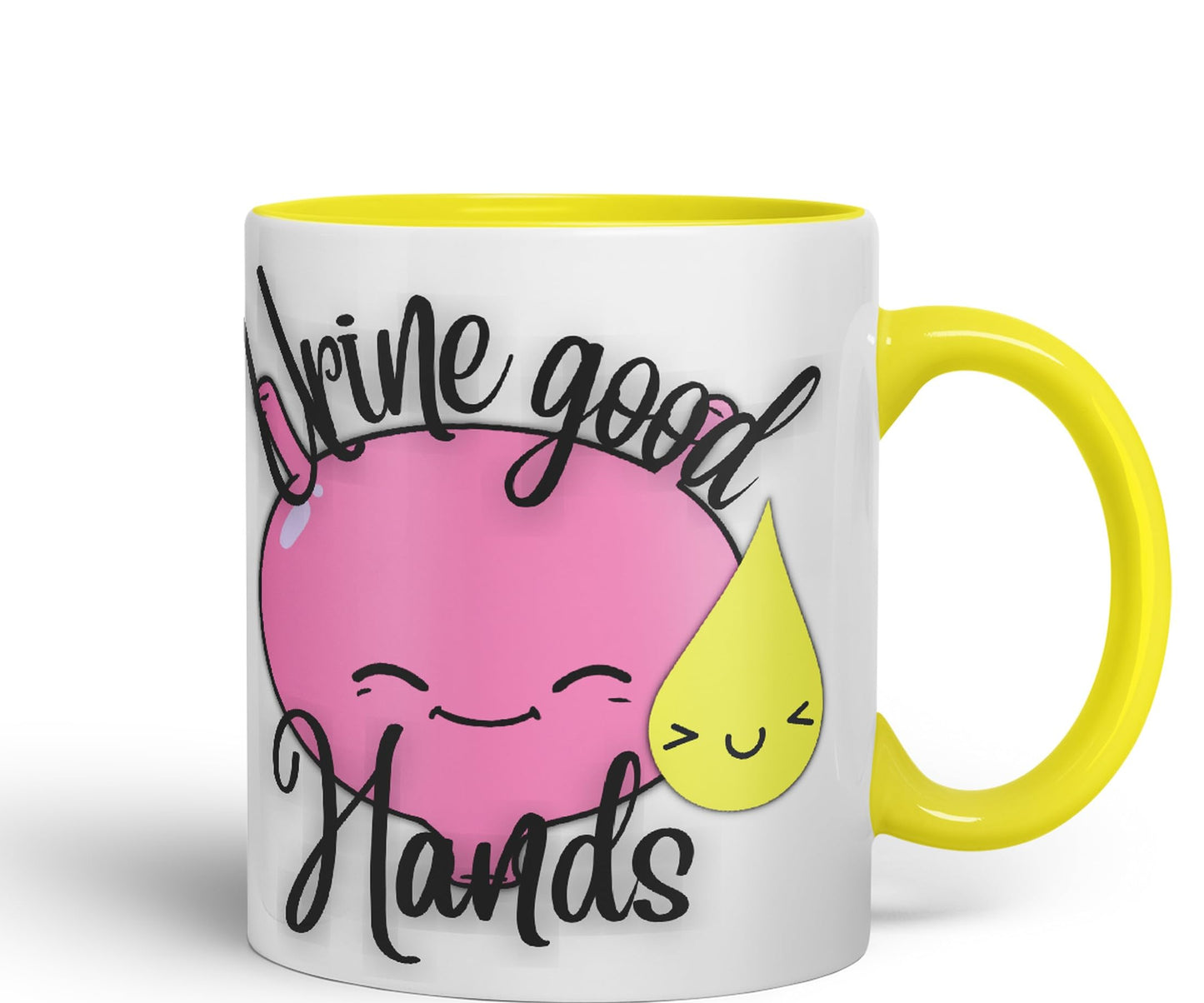 Vixar Anatomy Pun Humor Urine Good Hands Coloured Ceramic 330 ml Mug Cup Gift Birthday Work Office Tea Coffee