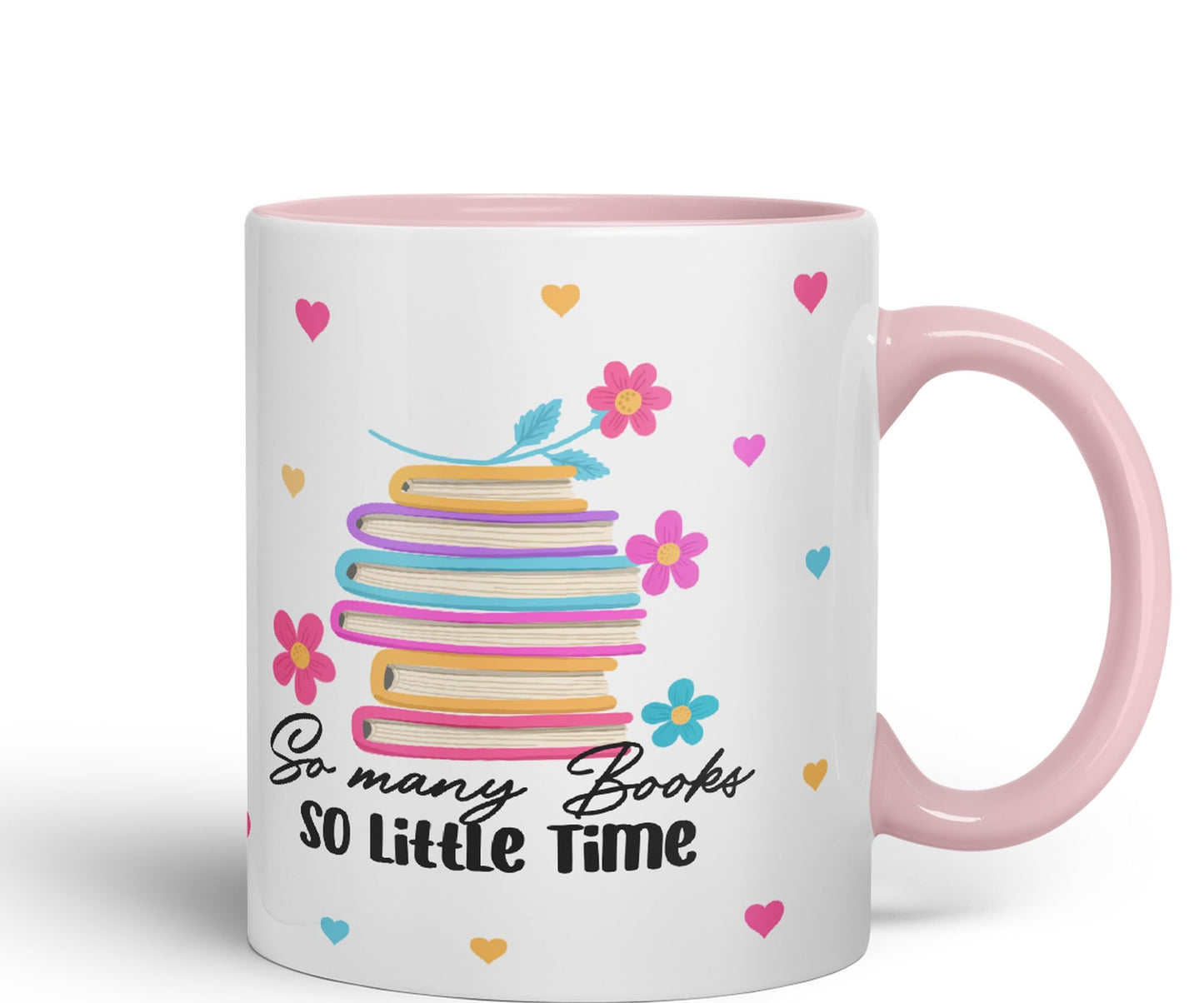 Vixar So Many Books so Little time Book Reader Gift Presents Coloured Ceramic Mug Cup Gift 330ml 11oz Work Office Tea Coffee
