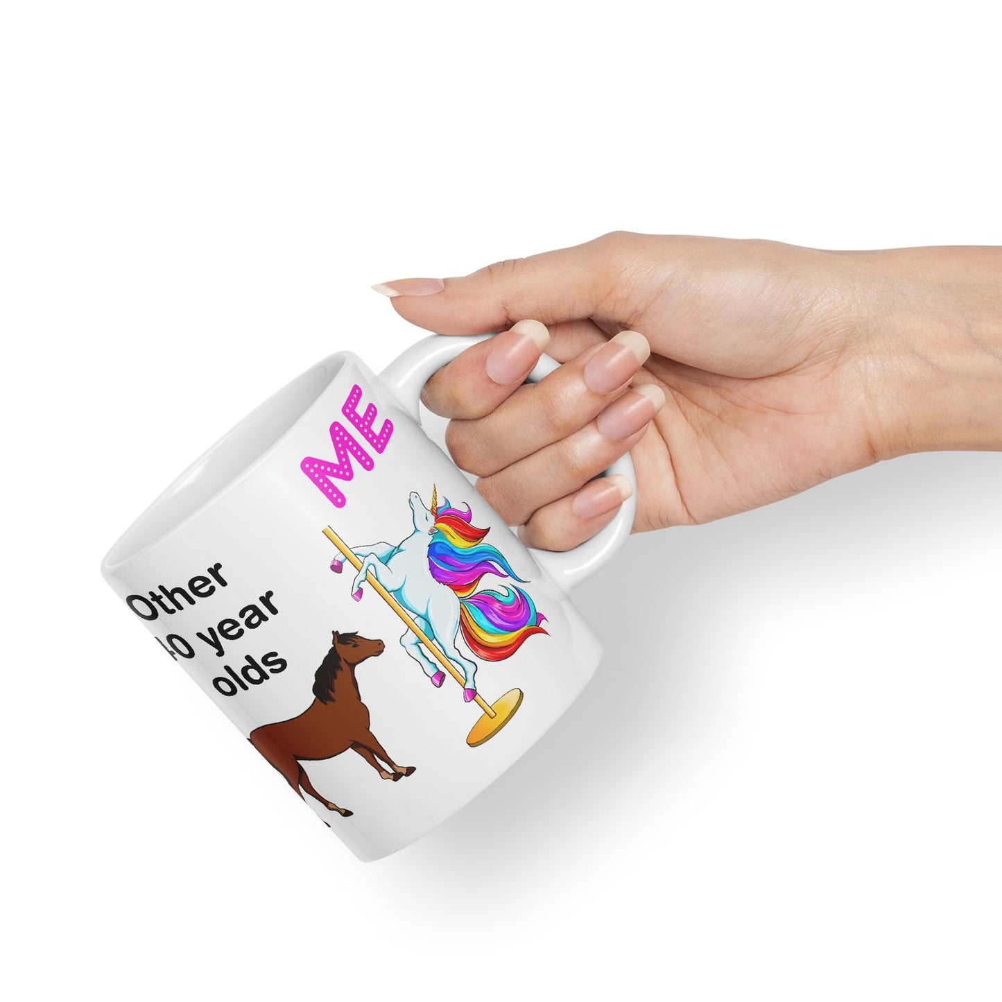 Vixar Pole Dance Unicorn 40th Birthday Other 40 Year Older Coloured 330 ml Mug Cup Gift Work Office Tea Coffee