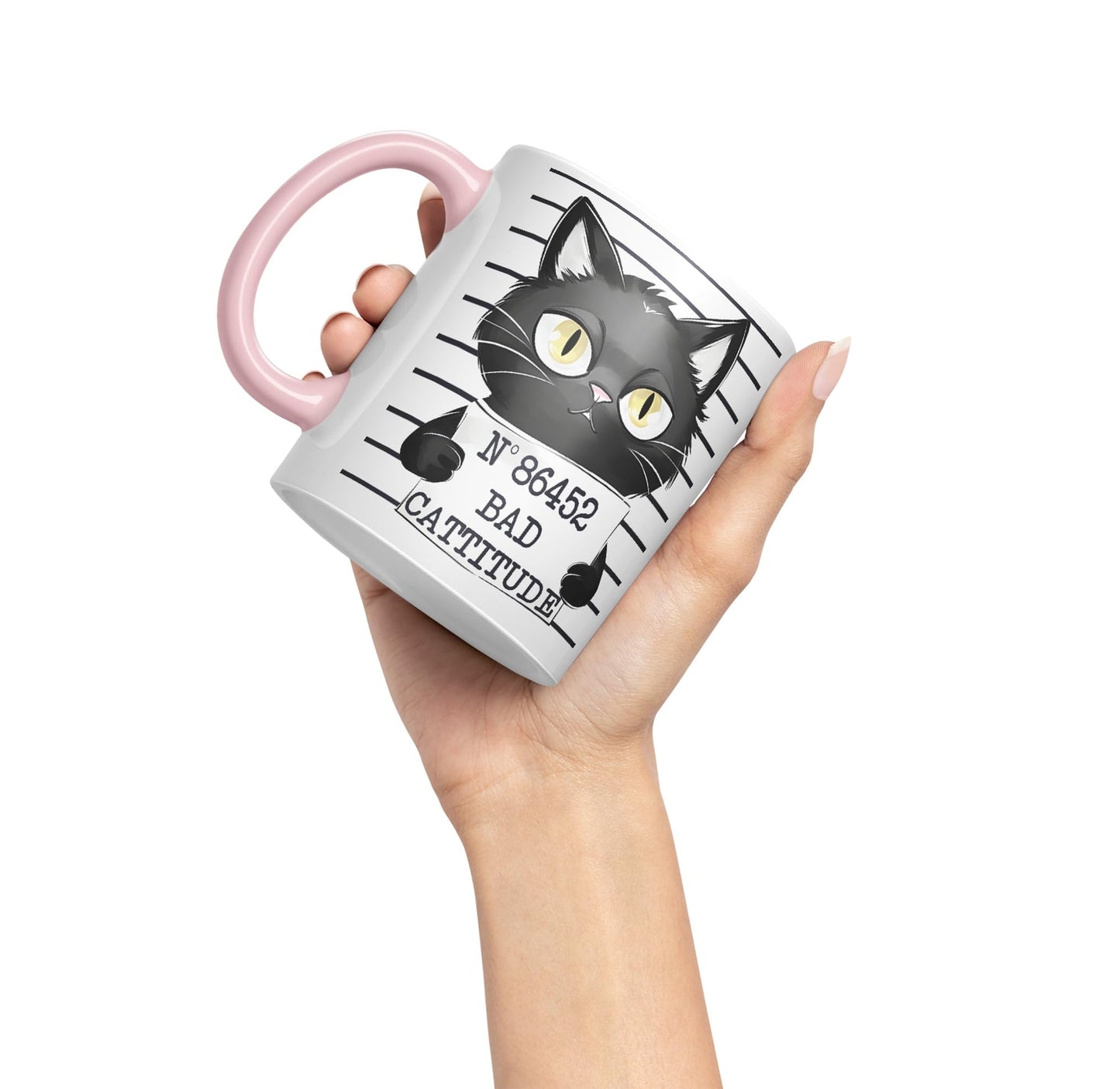 Vixar Bad Cattitude Prison Cats Sarcastic Joke Ceramic Coloured Mug Cup for Tea Coffee Hot Brew 330ml 11Oz