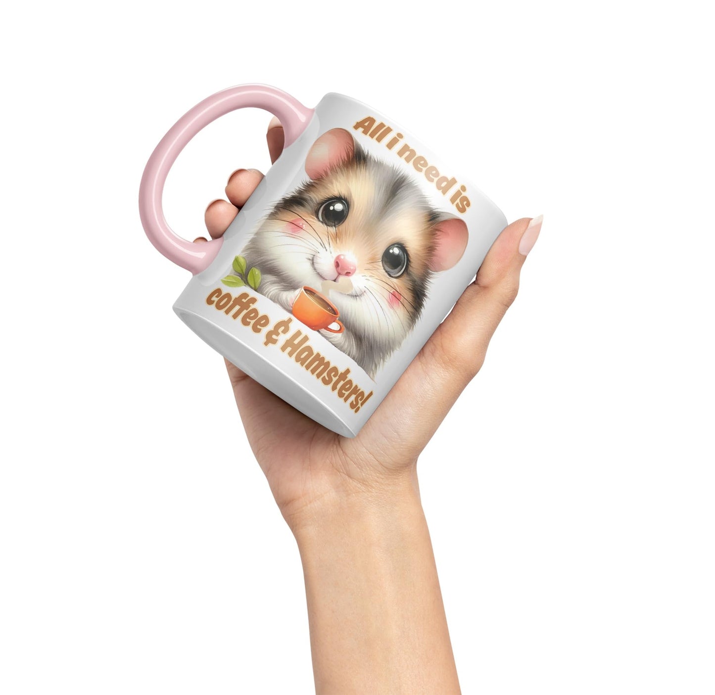 All I Needs is Coffee & Hamster Joke sarkasm Sarcastic Ceramic Coloured Mug Cup for Tea Coffee Hot Brew 330ml 11Oz Gift
