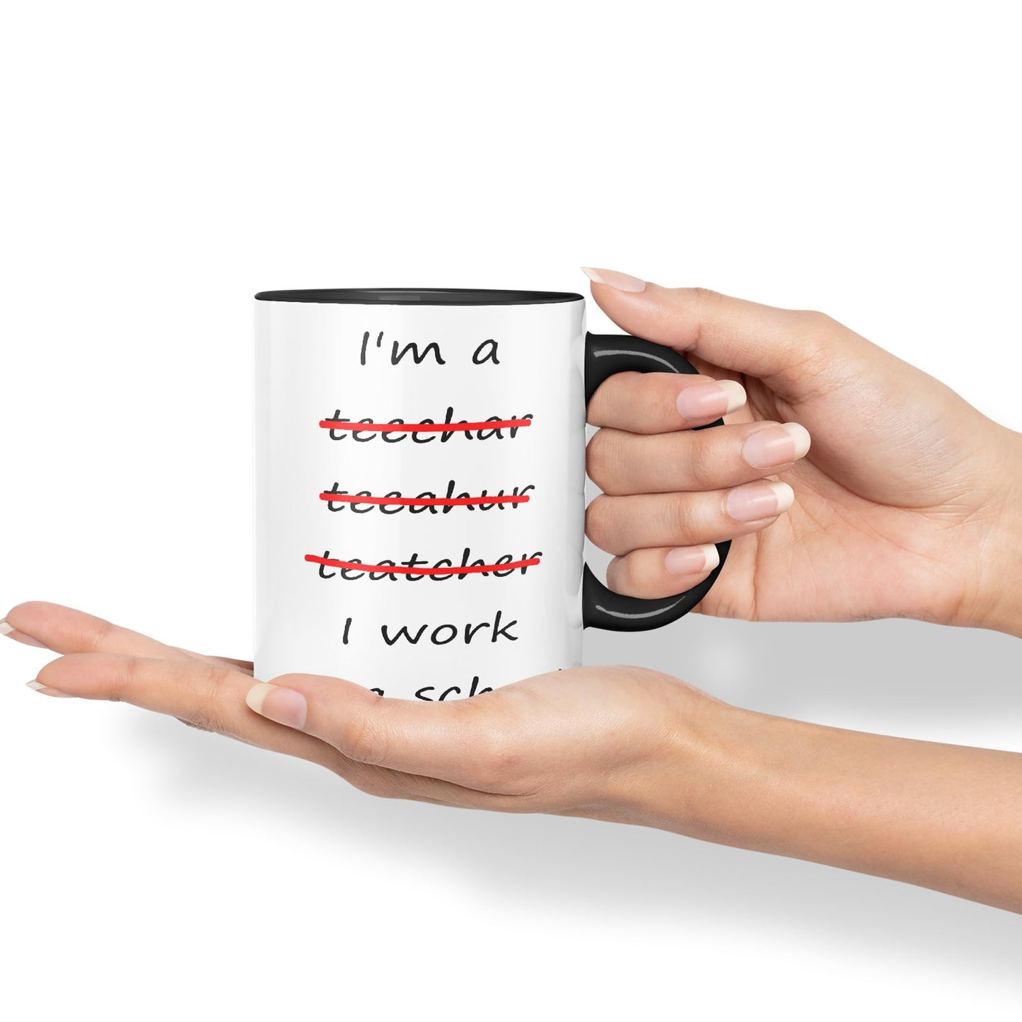 Vixar I'm a Teacher, I Work in a School Ceramic Mug Cup Coloured Teacher Gift Present end of School