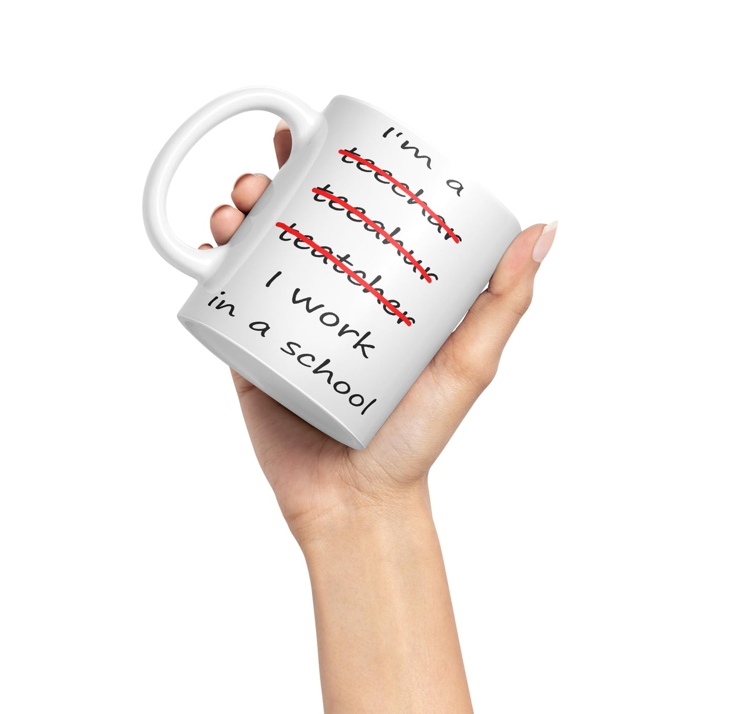Vixar I'm a Teacher, I Work in a School Ceramic Mug Cup Coloured Teacher Gift Present end of School