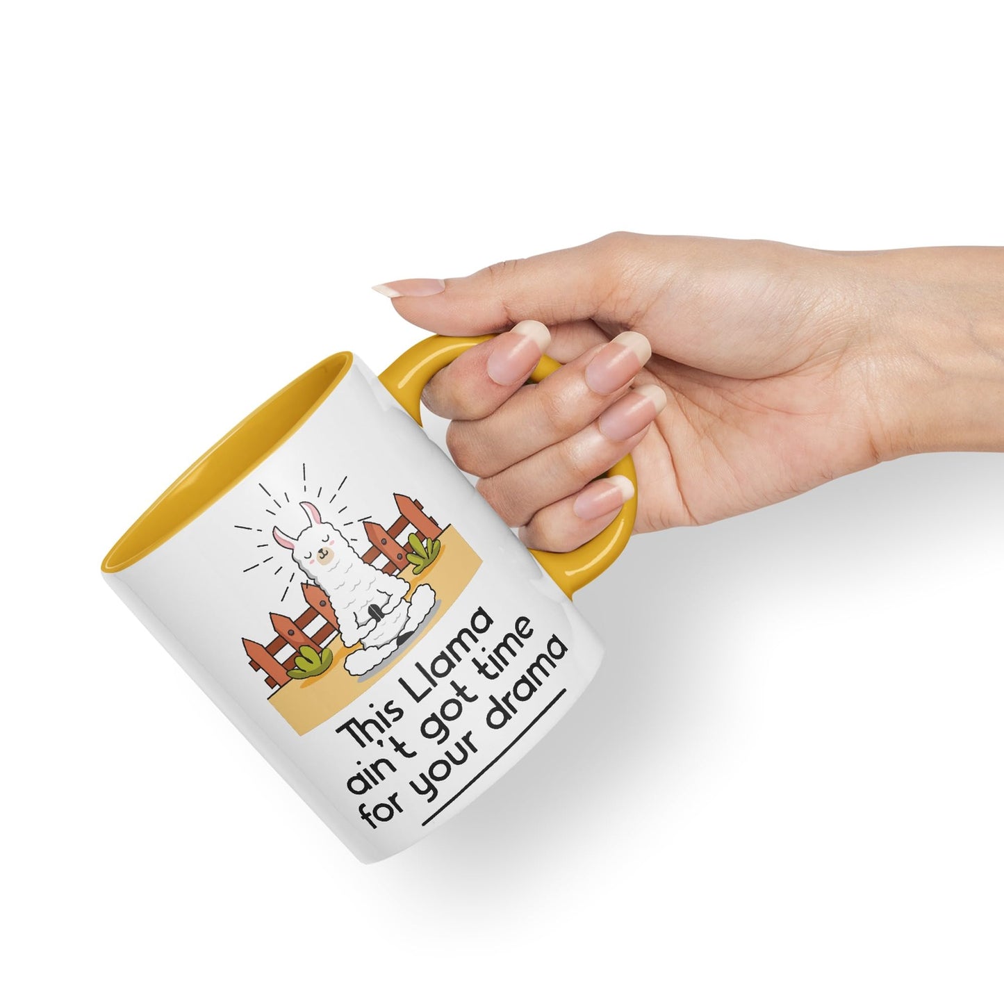 This Llama Ain't got time for Your Drama Sarcastic Joke Ceramic Coloured Mug Cup for Tea Coffee Hot Brew 330ml 11 Oz Gift