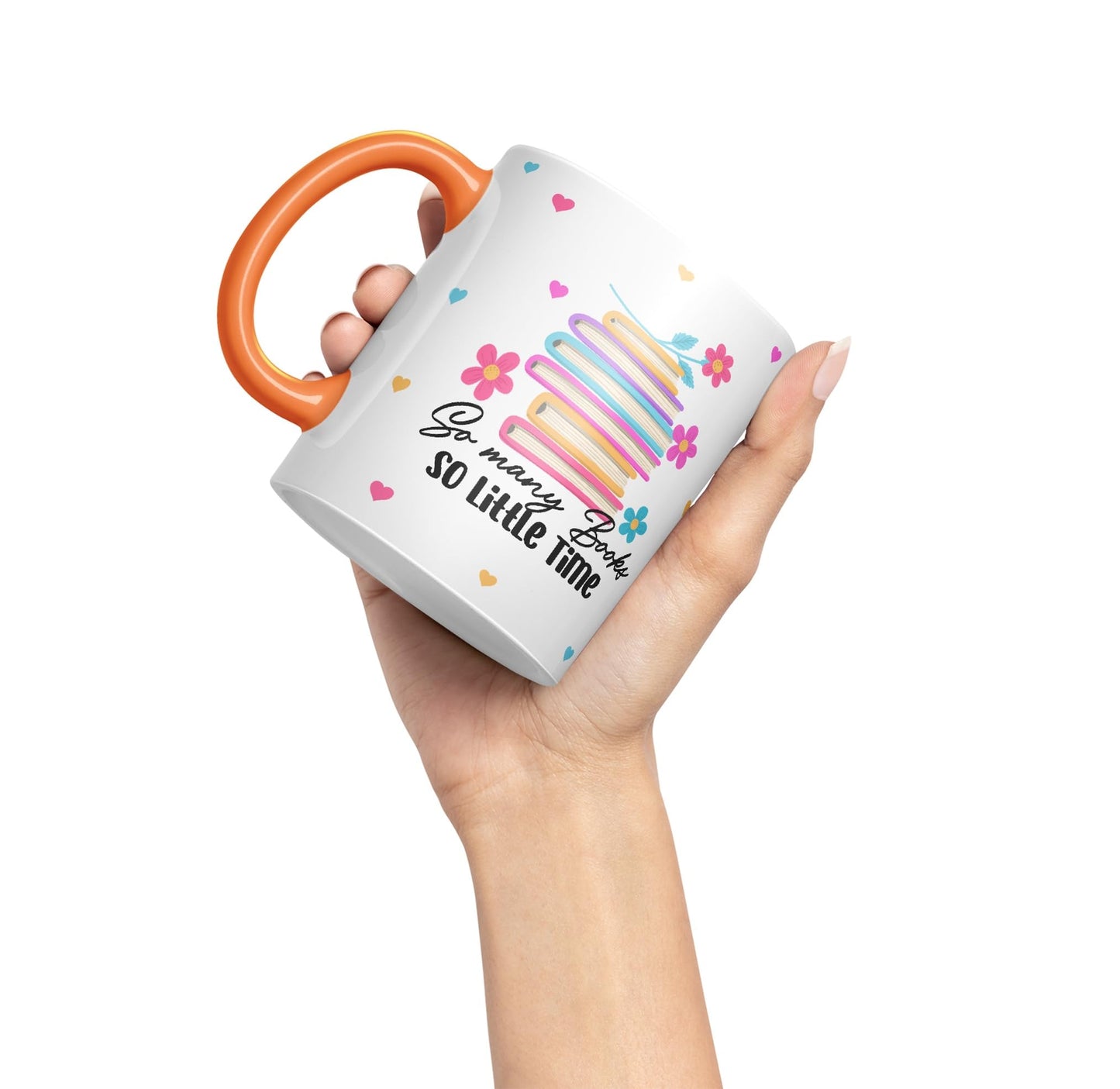 Vixar So Many Books so Little time Book Reader Gift Presents Coloured Ceramic Mug Cup Gift 330ml 11oz Work Office Tea Coffee