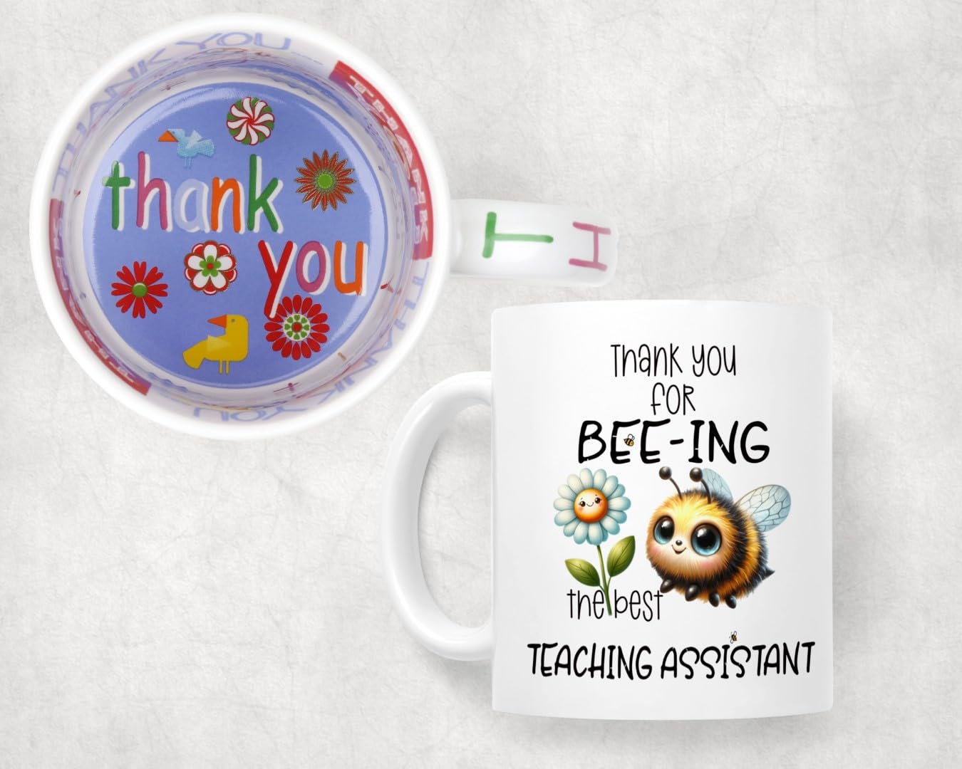 Teaching Assistant Thank You for Bee-ing The best teacher Ceramic Coloured Mug Cup for Tea Coffee Hot brew 330ml 11Oz