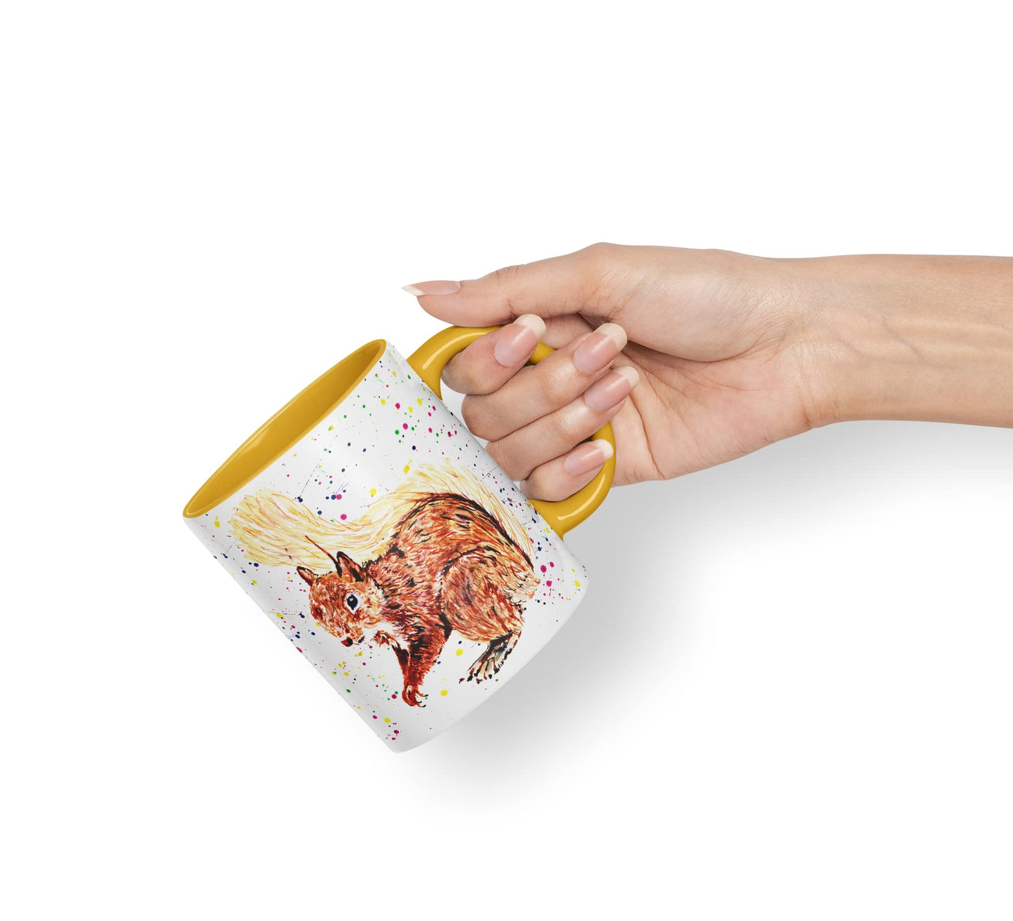 Vixar Squirrel Wildlife Natural Animals Watercolour Art Coloured Mug Cup Gift Birthday Work Office Tea Coffee