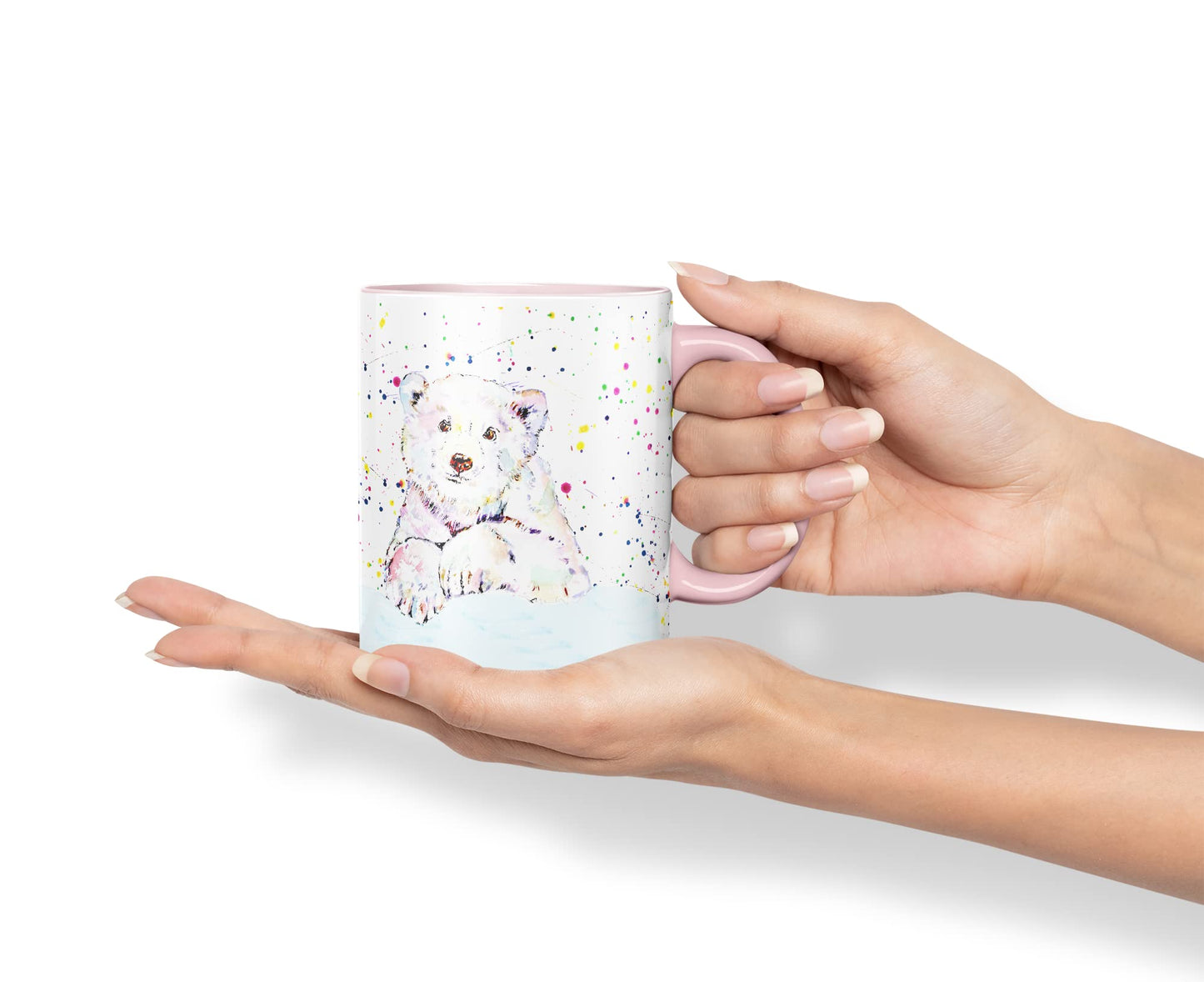 Vixar Polar Bear Animals Watercolour Art Coloured Mug Cup Gift Birthday Work Office Tea Coffee