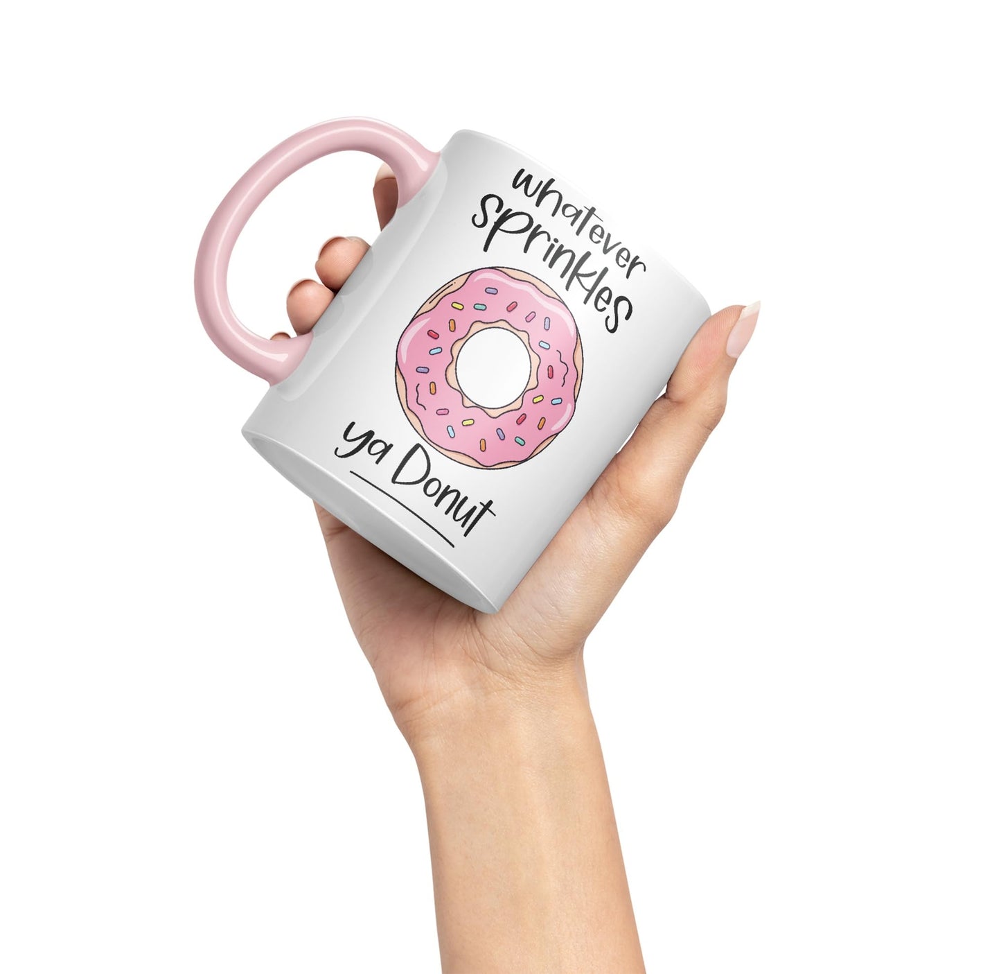 Whatever Sprinkles ya Donut Sarcastic Joke Ceramic Coloured Mug Cup for Tea Coffee Hot Brew Gift 330ml 11 OZ Gift