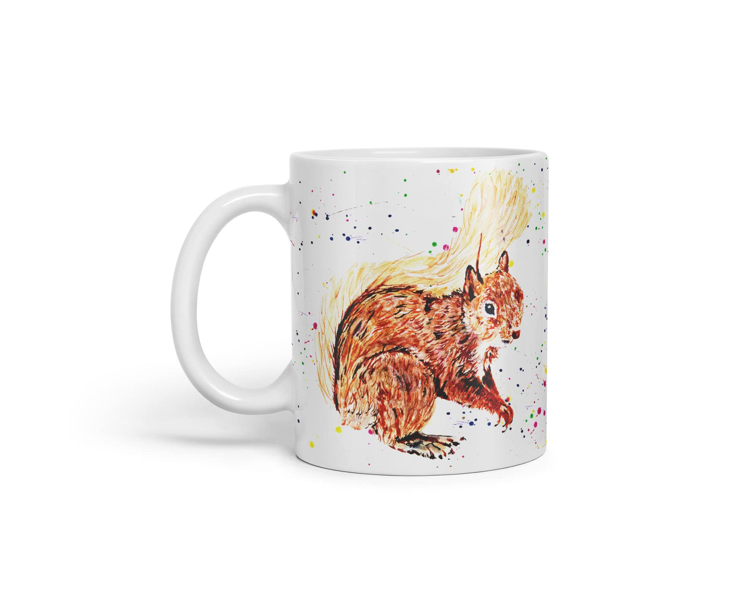 Vixar Squirrel Wildlife Natural Animals Watercolour Art Coloured Mug Cup Gift Birthday Work Office Tea Coffee
