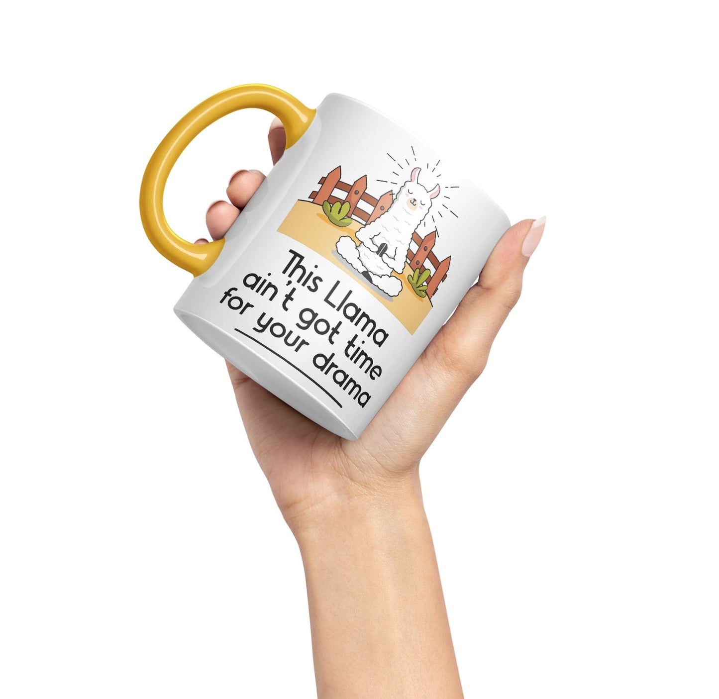 This Llama Ain't got time for Your Drama Sarcastic Joke Ceramic Coloured Mug Cup for Tea Coffee Hot Brew 330ml 11 Oz Gift
