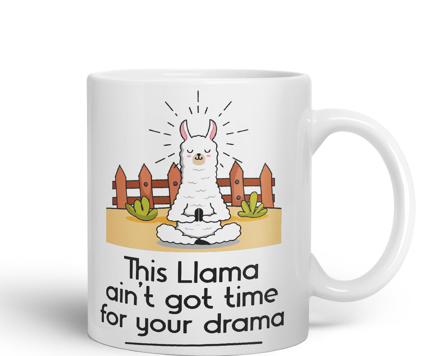 This Llama Ain't got time for Your Drama Sarcastic Joke Ceramic Coloured Mug Cup for Tea Coffee Hot Brew 330ml 11 Oz Gift