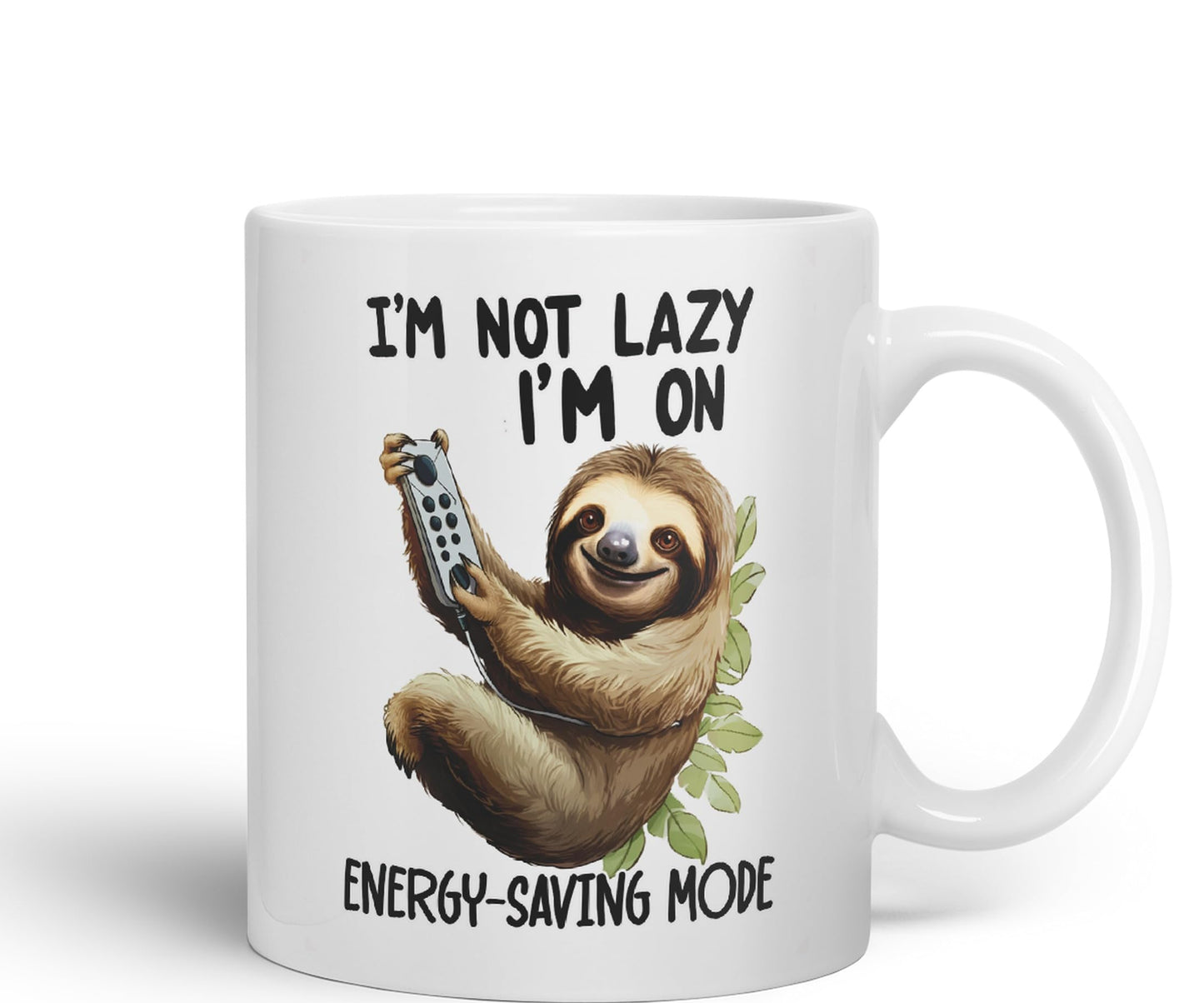 I'm Not Lazy I'm On Energy-Saving Mode Sloth Joke sarkasm Sarcastic Ceramic Coloured Mug Cup for Tea Coffee Hot Brew 330ml 11Oz Gift