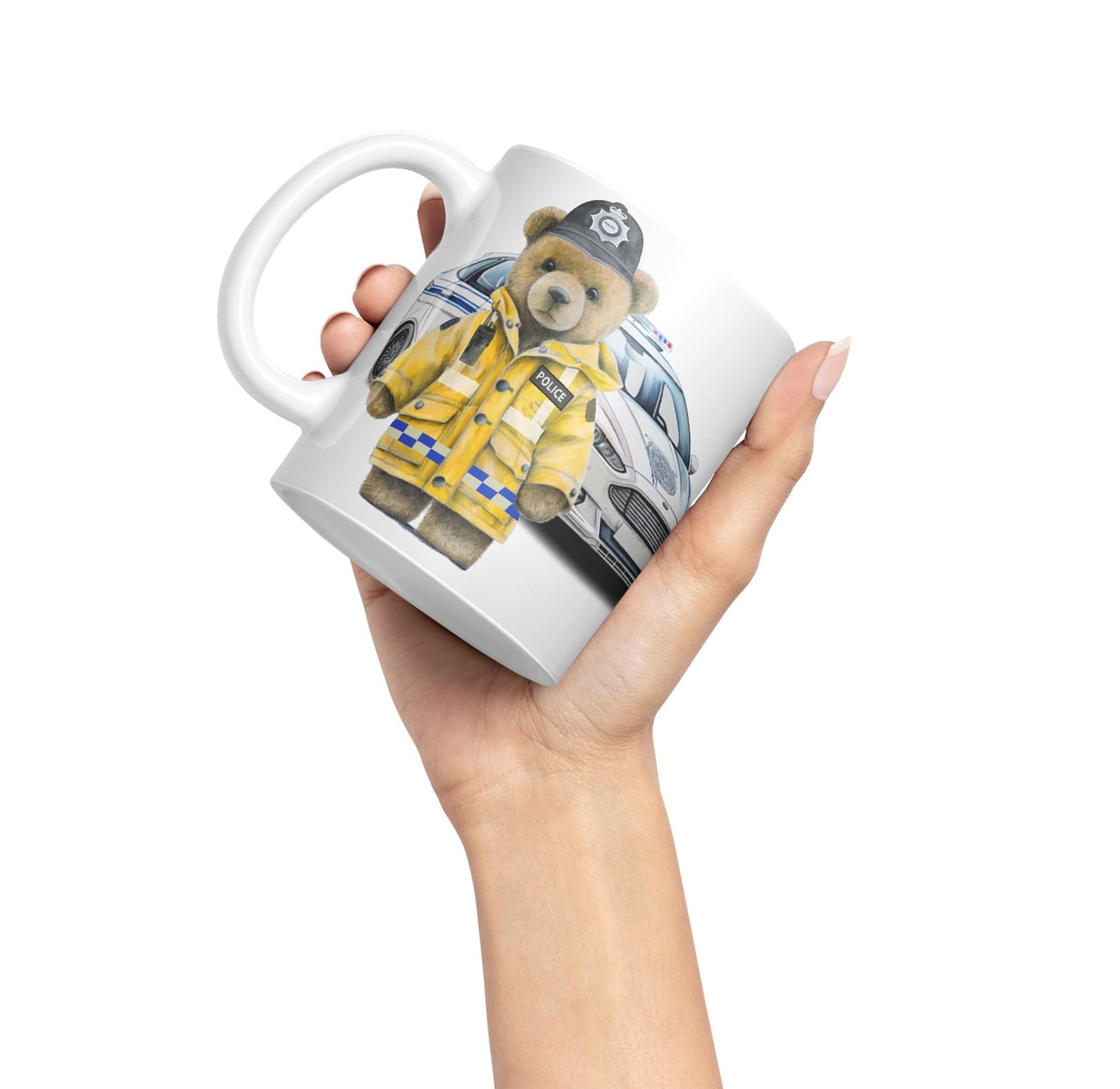 Vixar Teddy Bear Policeman Police Themed Ceramic Mug Coloured Mug Cup Gift Birthday Work Office Tea Coffee