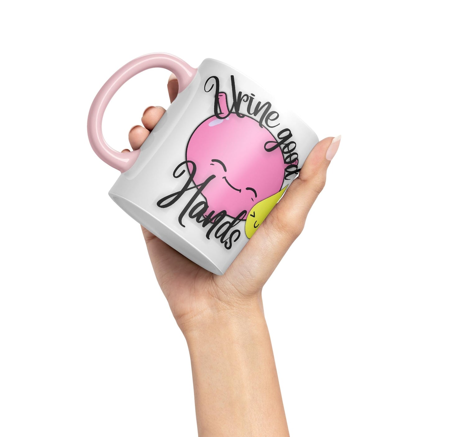 Vixar Anatomy Pun Humor Urine Good Hands Coloured Ceramic 330 ml Mug Cup Gift Birthday Work Office Tea Coffee