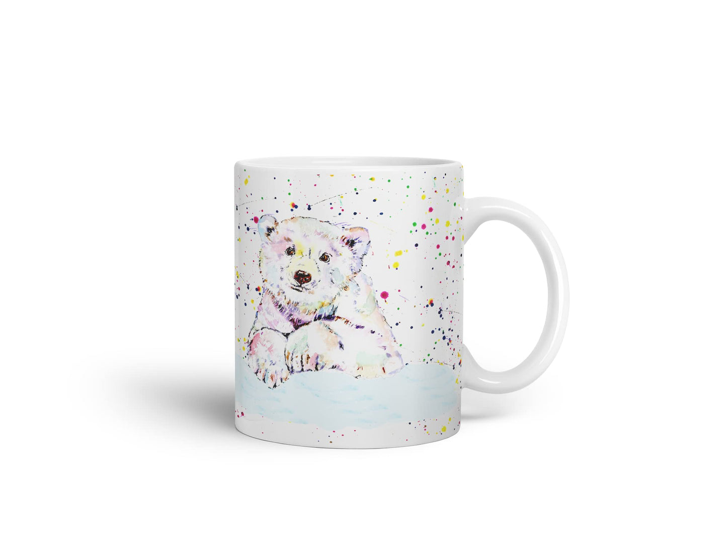 Vixar Polar Bear Animals Watercolour Art Coloured Mug Cup Gift Birthday Work Office Tea Coffee