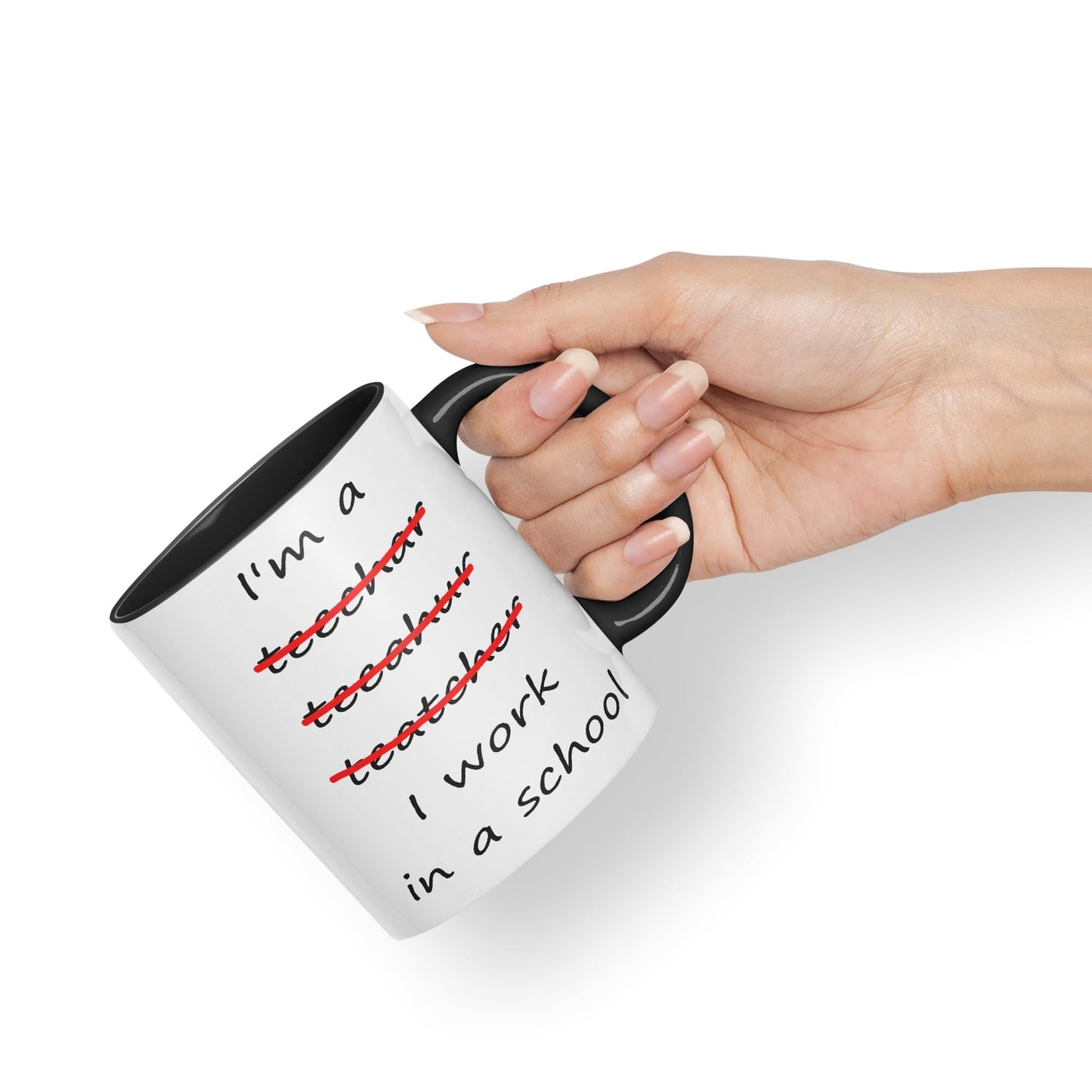 Vixar I'm a Teacher, I Work in a School Ceramic Mug Cup Coloured Teacher Gift Present end of School