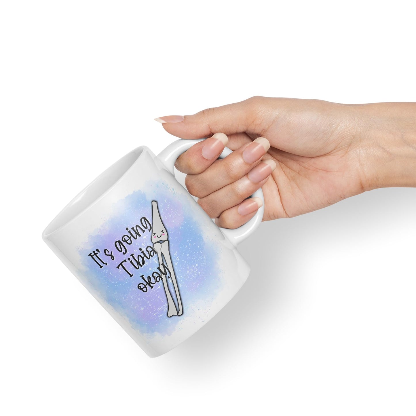 Vixar Anatomy Pun Humor It's Going Tibia ok Coloured Ceramic 330 ml Mug Cup Gift Birthday Work Office Tea Coffee