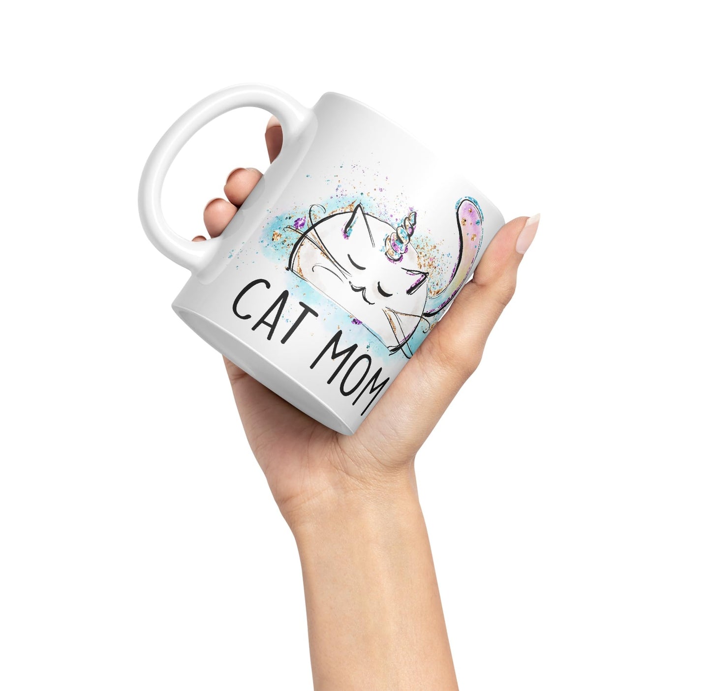 Vixar Cat Mum Unicorn Kitten Ceramic 330 ml Coloured Mug Cup Gift Tea Coffee Christmas Office Home