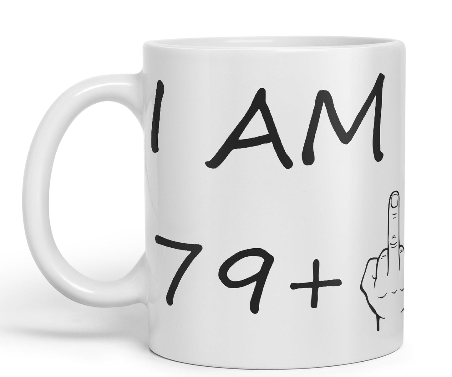 Vixar I am 79 + 1 Men Male Hand Ceramic 330 ml, 11oz Coloured Mug Cup Gift Coffee Tea Happy Birthday Turning 80 Years Old as a Joke Celebration 80th Birthday Gift idea