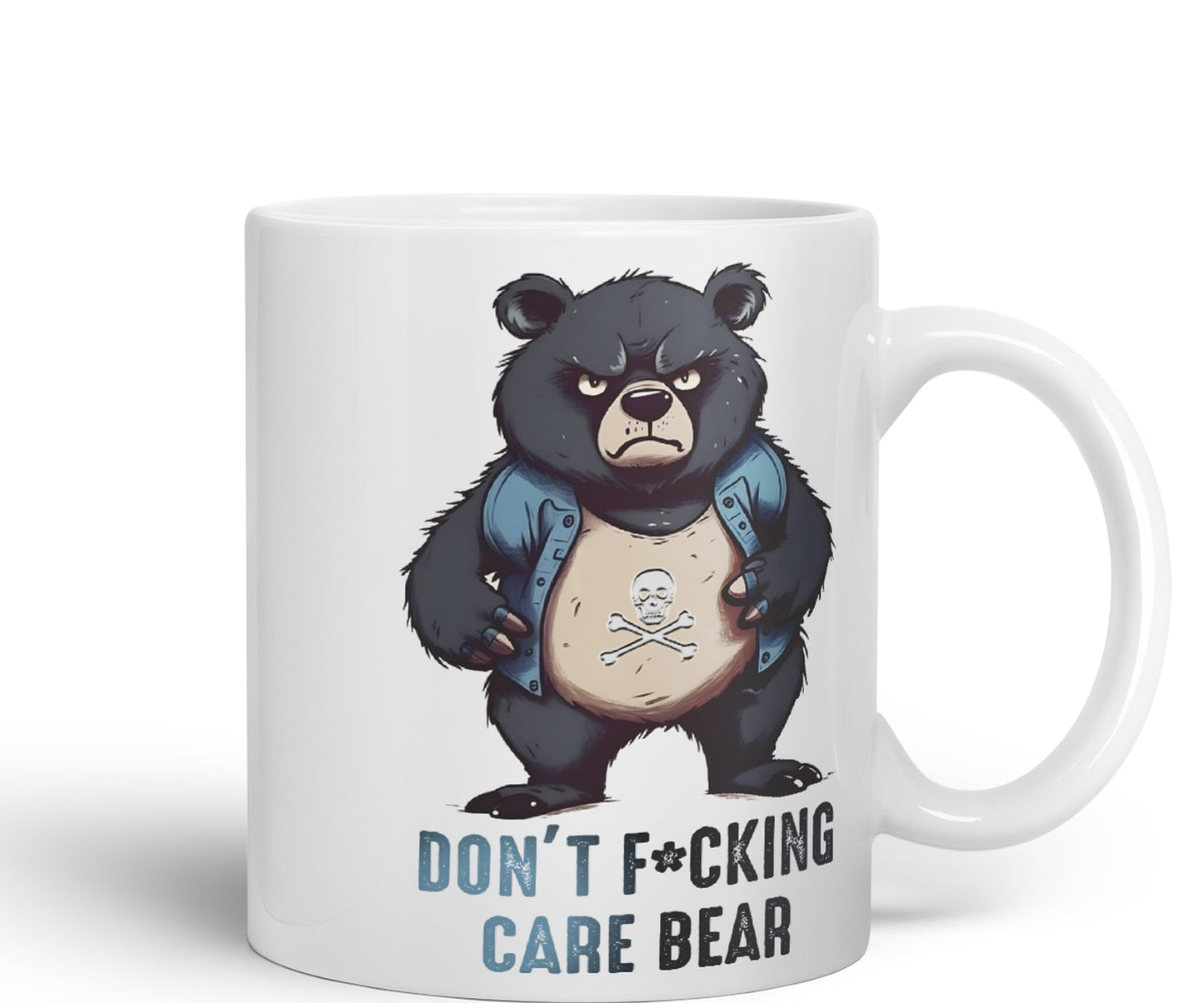 Vixar Don't F**g Care Bear Sarcastic Joke Ceramic Coloured Mug Cup for Tea Coffee Hot Brew 330ml 11Oz