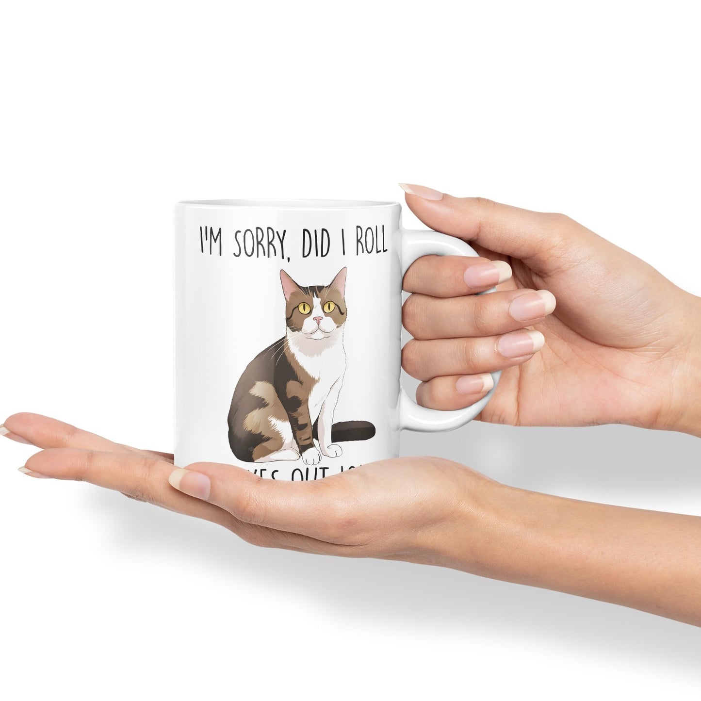 Vixar I'm Sorry, did I roll, My Eyes Out Loud? Cats Sarcastic Joke Ceramic Coloured Mug Cup for Tea Coffee Hot Brew 330ml 11Oz