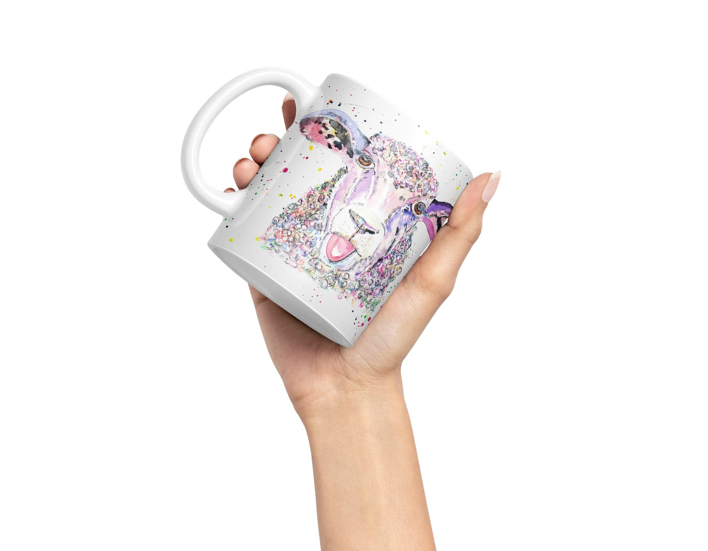 Vixar Sheep Eve Farm Animals Watercolour Art Coloured Mug Cup Gift Birthday Work Office Tea Coffee