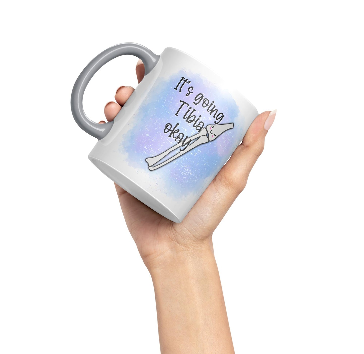 Vixar Anatomy Pun Humor It's Going Tibia ok Coloured Ceramic 330 ml Mug Cup Gift Birthday Work Office Tea Coffee