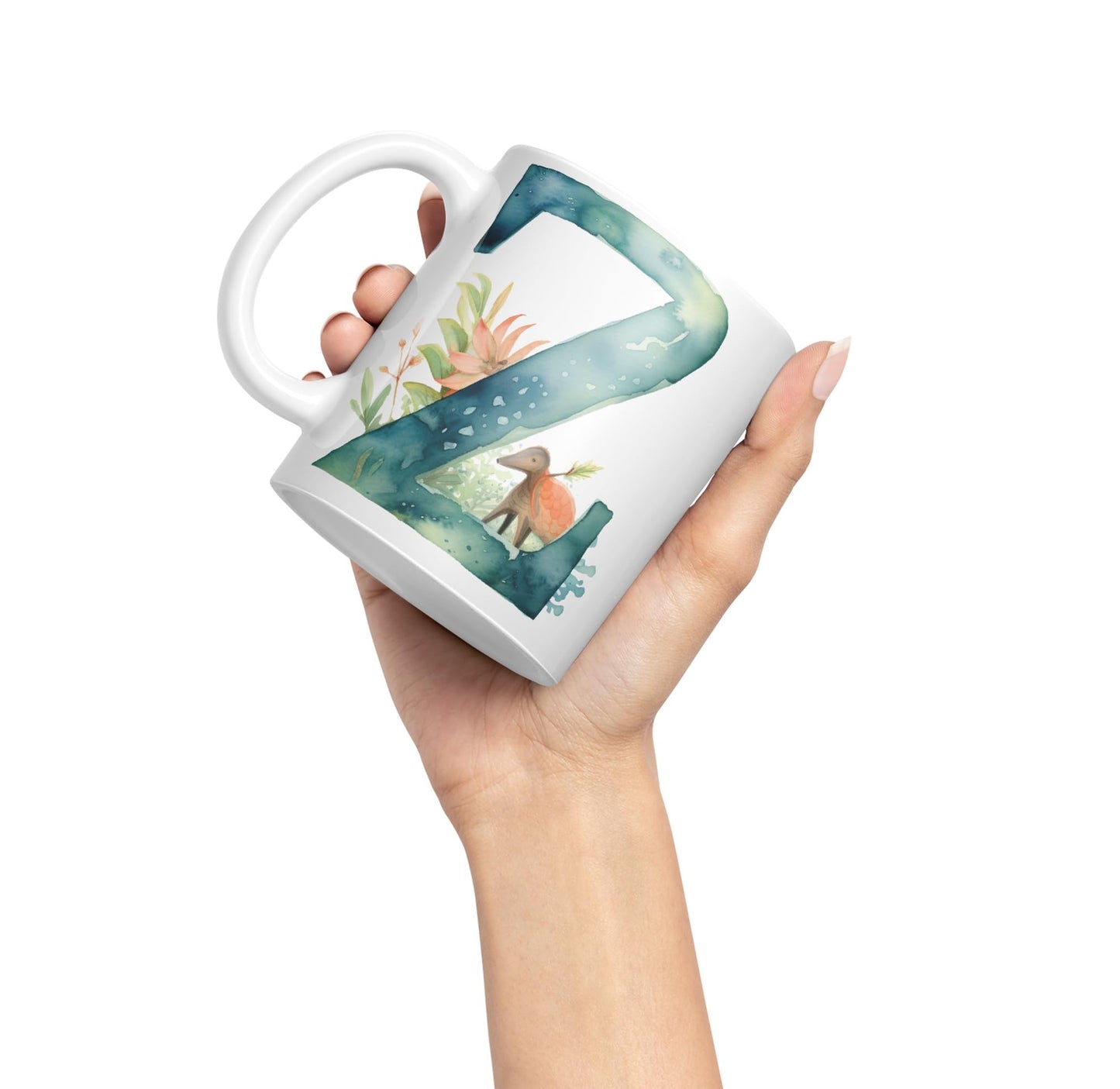 Letter Z mug, Animals Alphabet Letter Z Monogram animal for kids Ceramic Coloured Mug Cup for Tea Coffee Hot brew 330ml 11Oz Gift